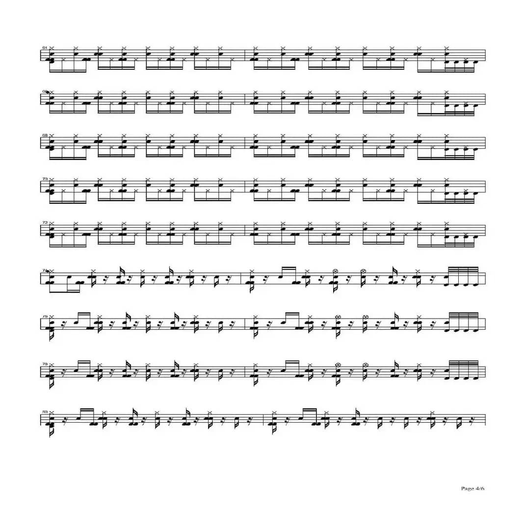 baby（架子鼓谱）