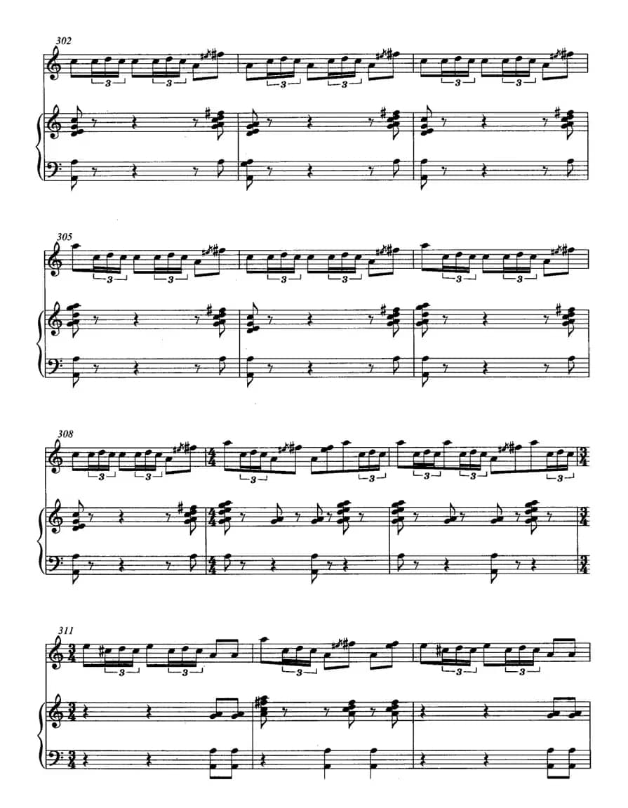 飞歌（笛子协奏曲+钢琴伴奏)P21—3）