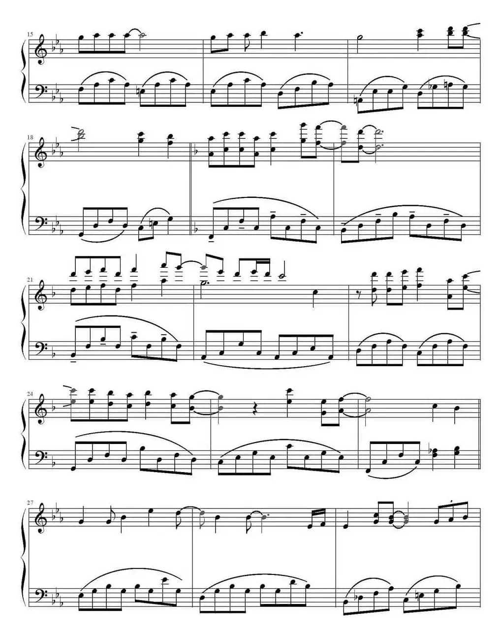 月半弯（弹琴吧制谱版）