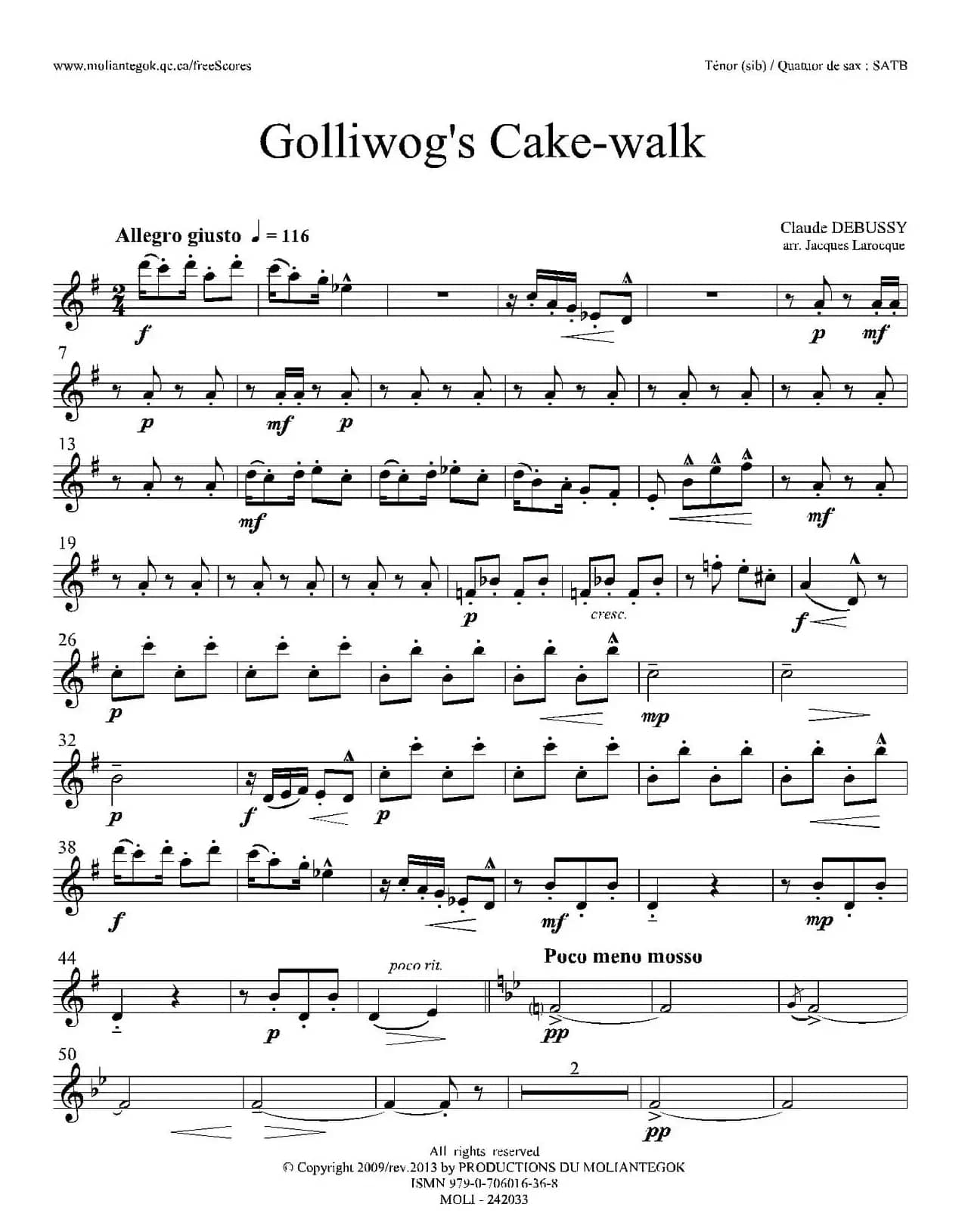 木偶步态舞（四重奏次中音萨克斯分谱）