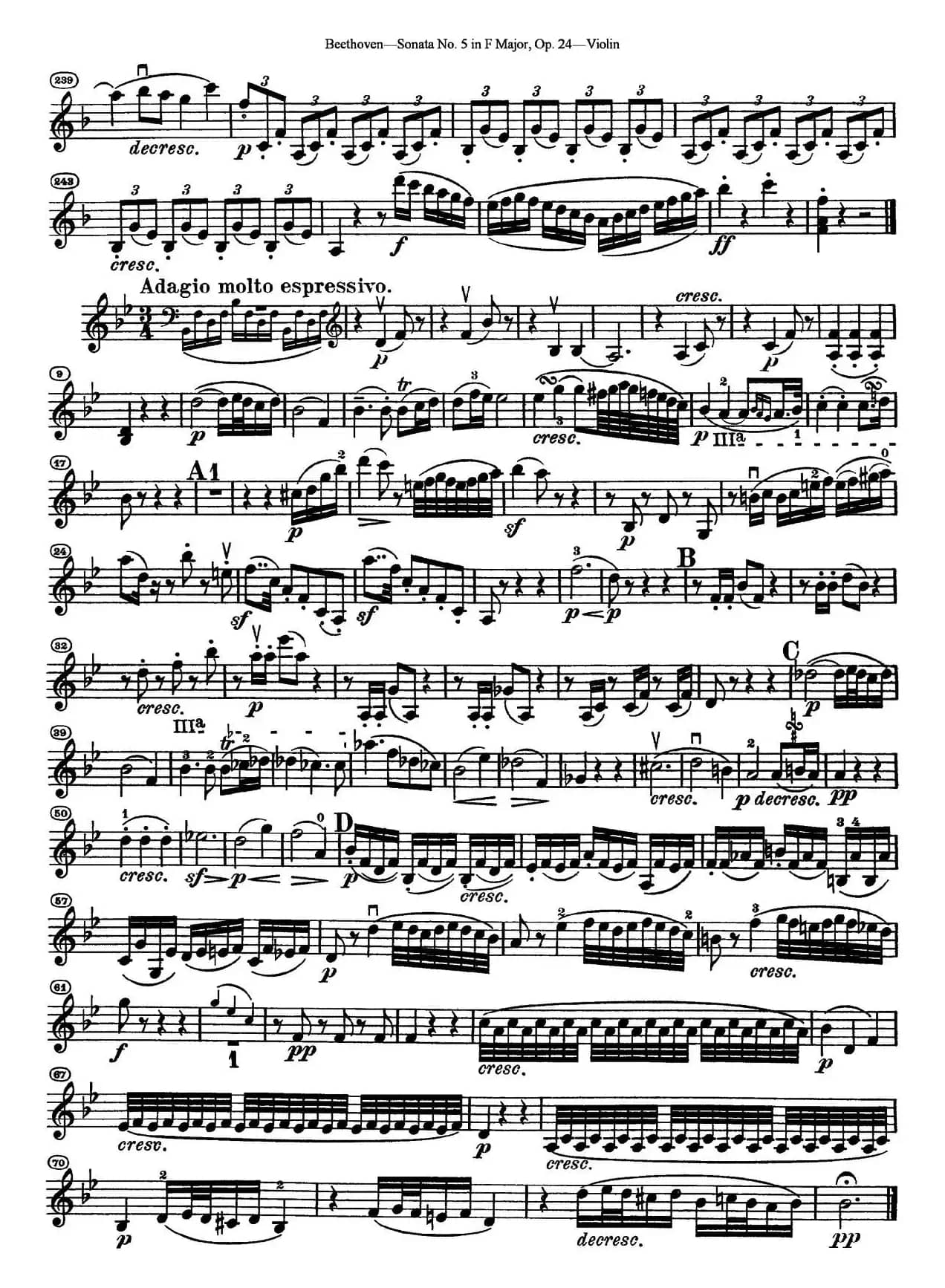 Sonata No.5 in F Major Op.24（F大调第五小提琴奏鸣曲）