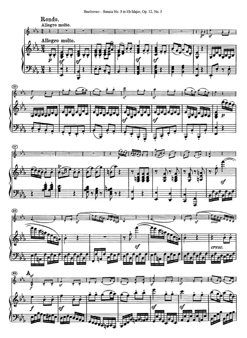 Violin Sonata No.3 in Eb Major Op.12 No.3（小提琴+钢琴伴奏）