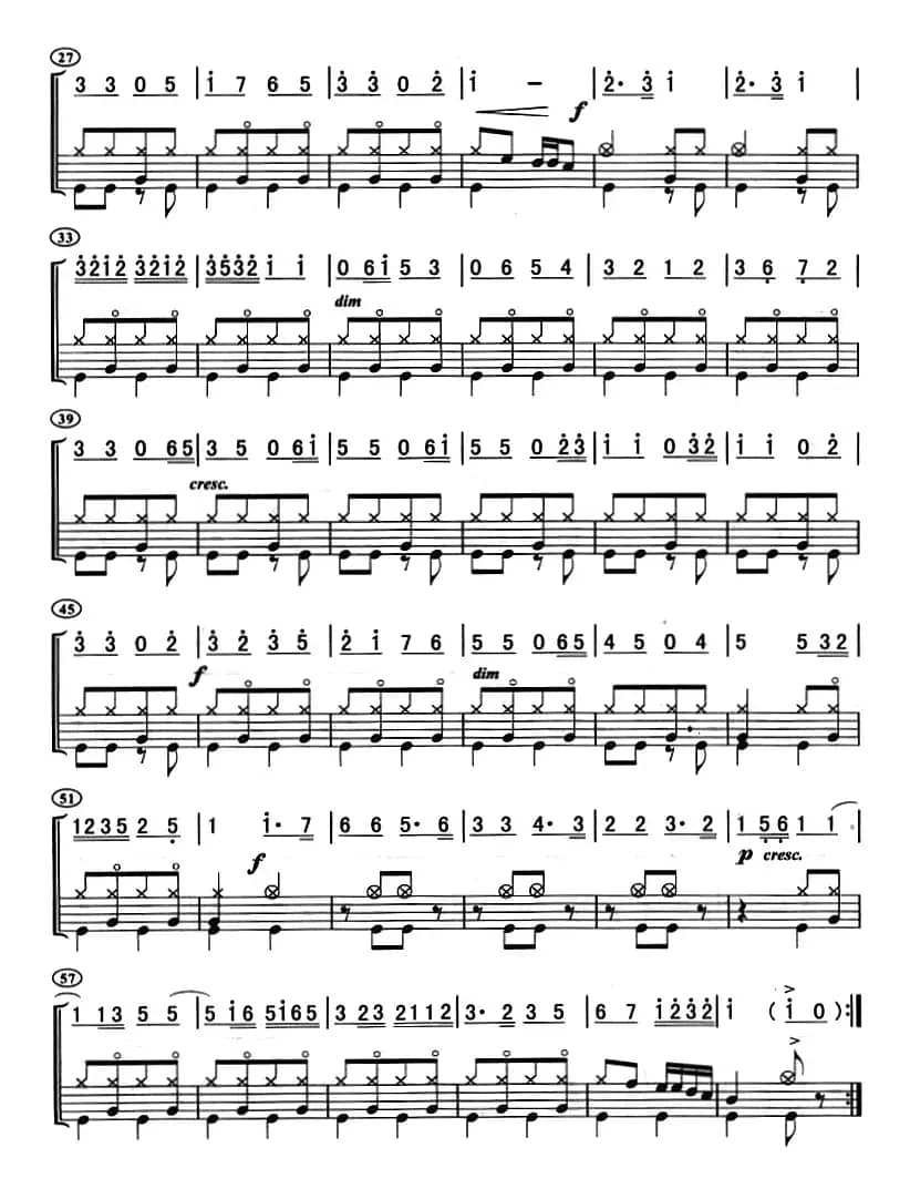 步步高（架子鼓、主旋律+鼓谱）