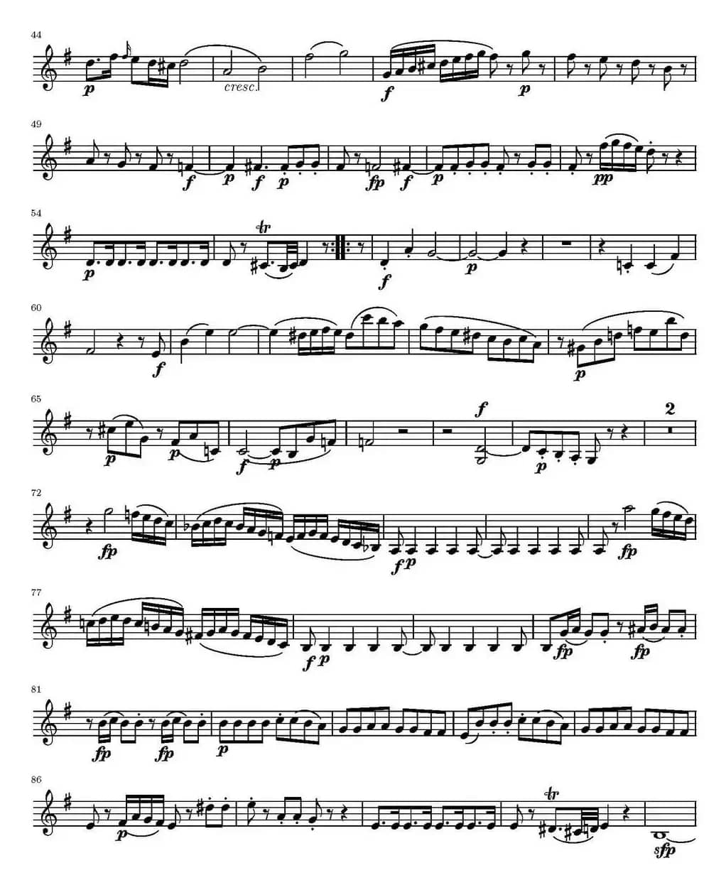 String Quartet KV.387（弦乐四重奏第二小提琴分谱）