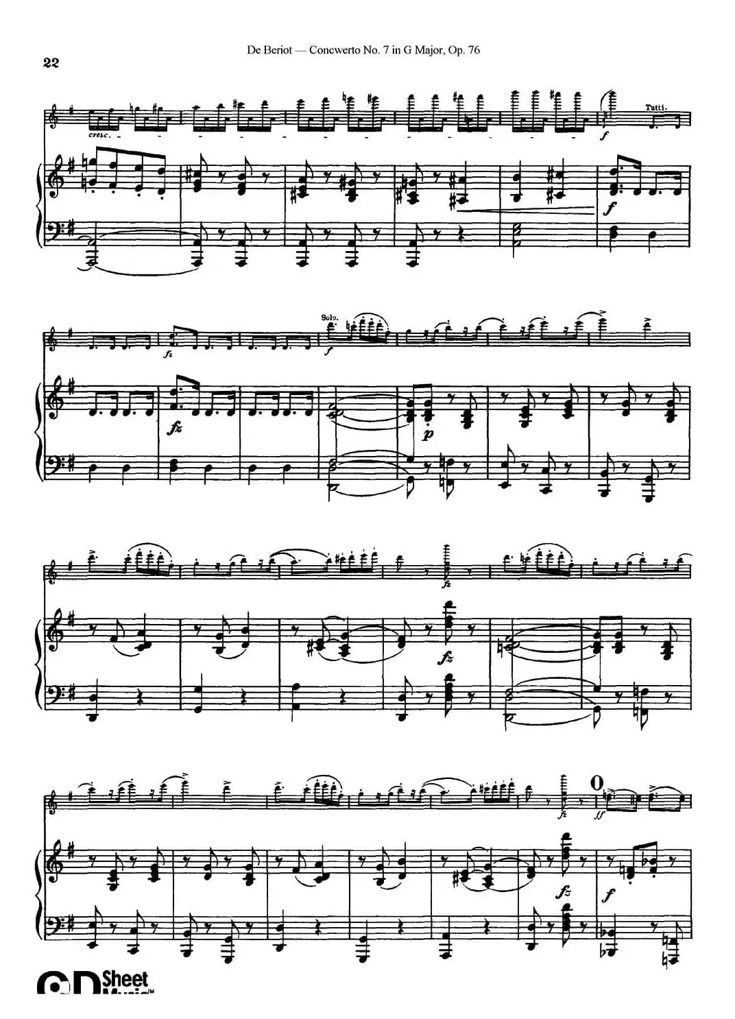 G大调第七协奏曲（Concerto No.7 in G Major）Op.76（小提琴+钢琴伴奏）