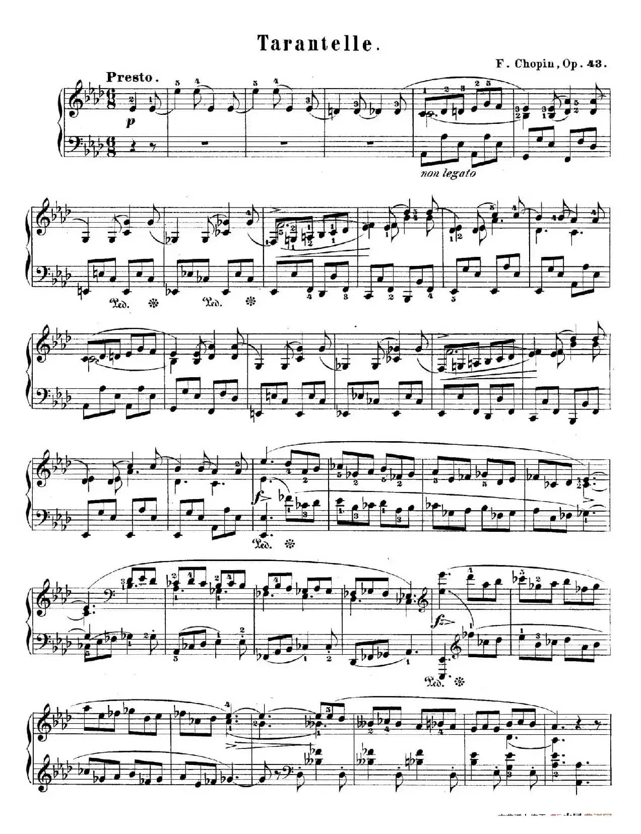 Tarantelle in A-flat Major Op.43（降A大调塔兰泰拉舞曲）