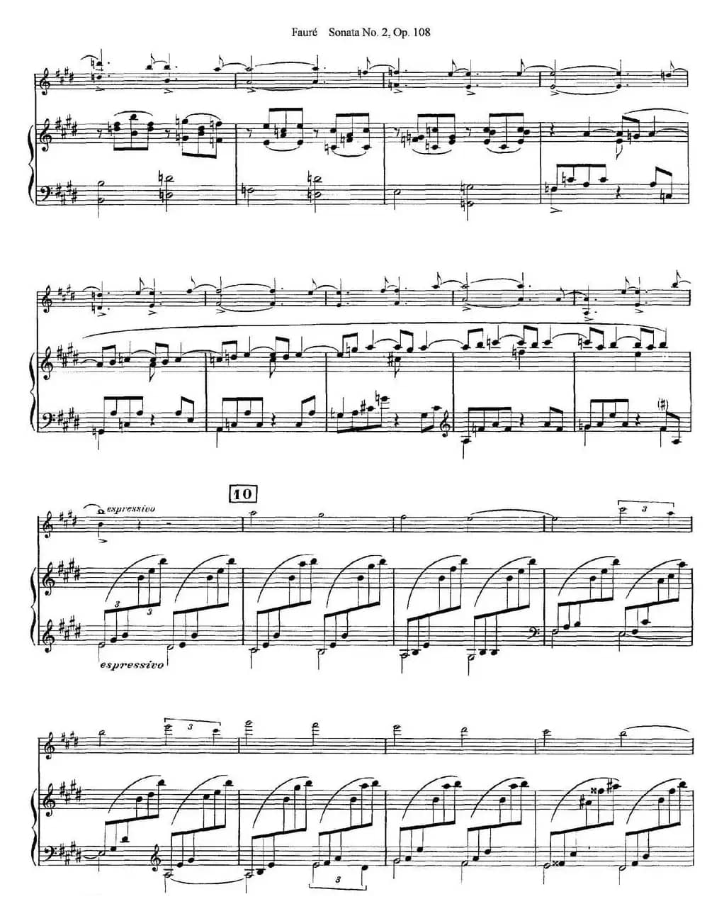 Violin Sonata No.2 Op.108（小提琴+钢琴伴奏）