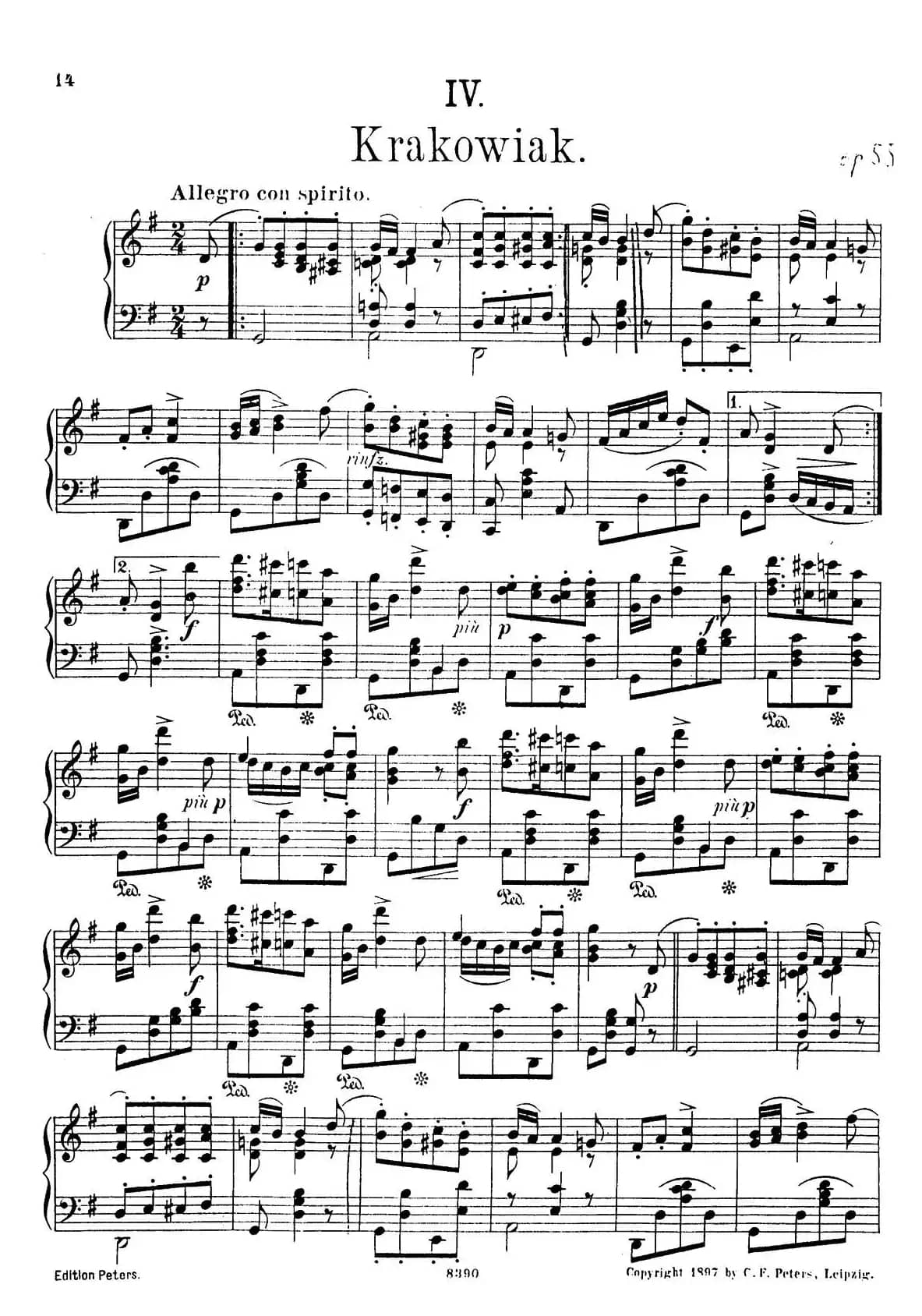 4首波兰民族舞曲 Op.55(Ⅳ)