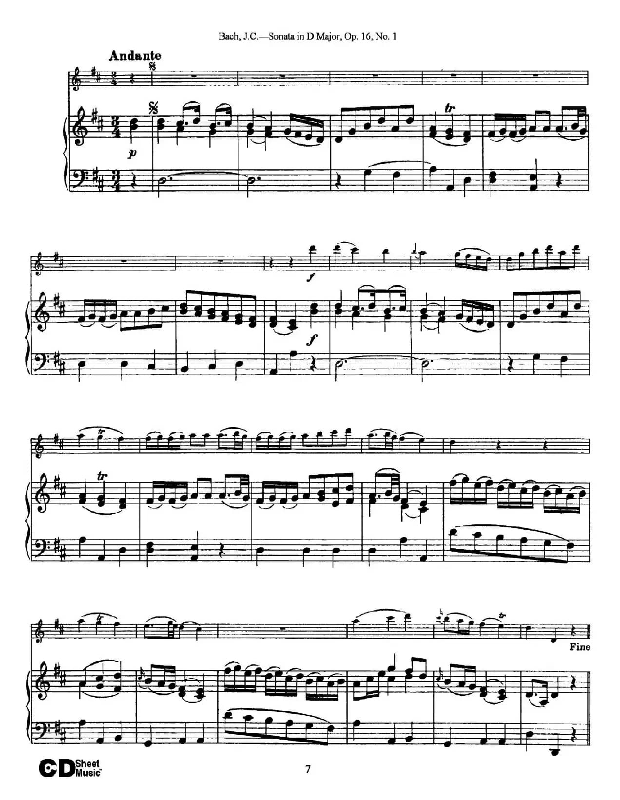 Sonata in D Major,Op.16 No.1（小提琴+钢琴伴奏）