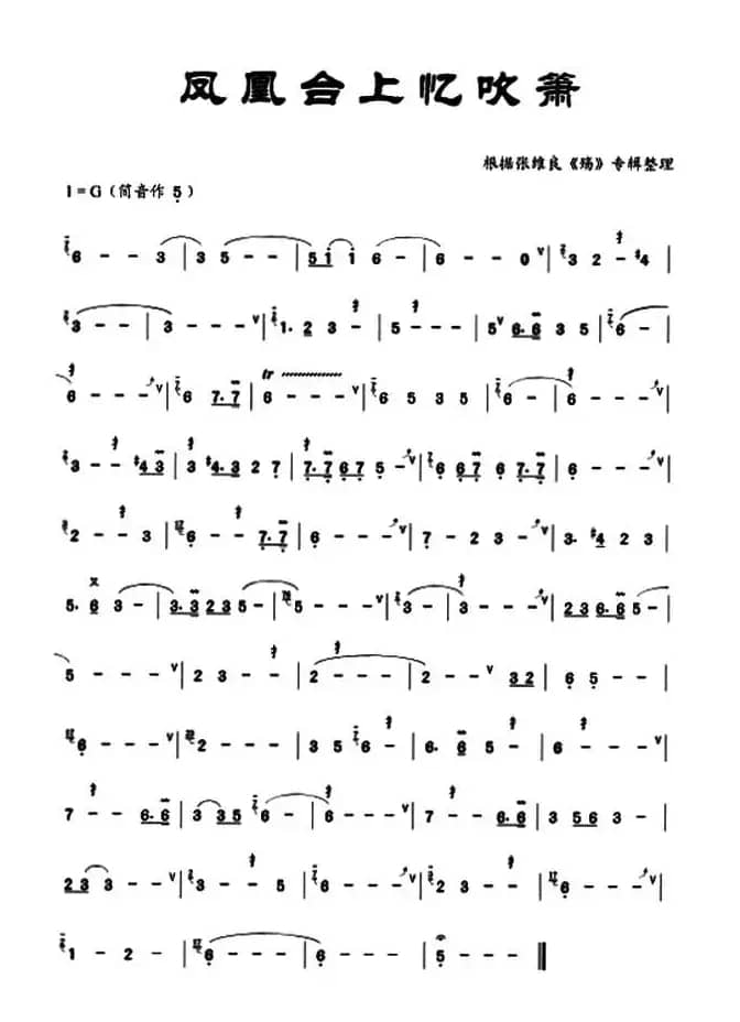 凤凰台上忆吹箫（洞箫）