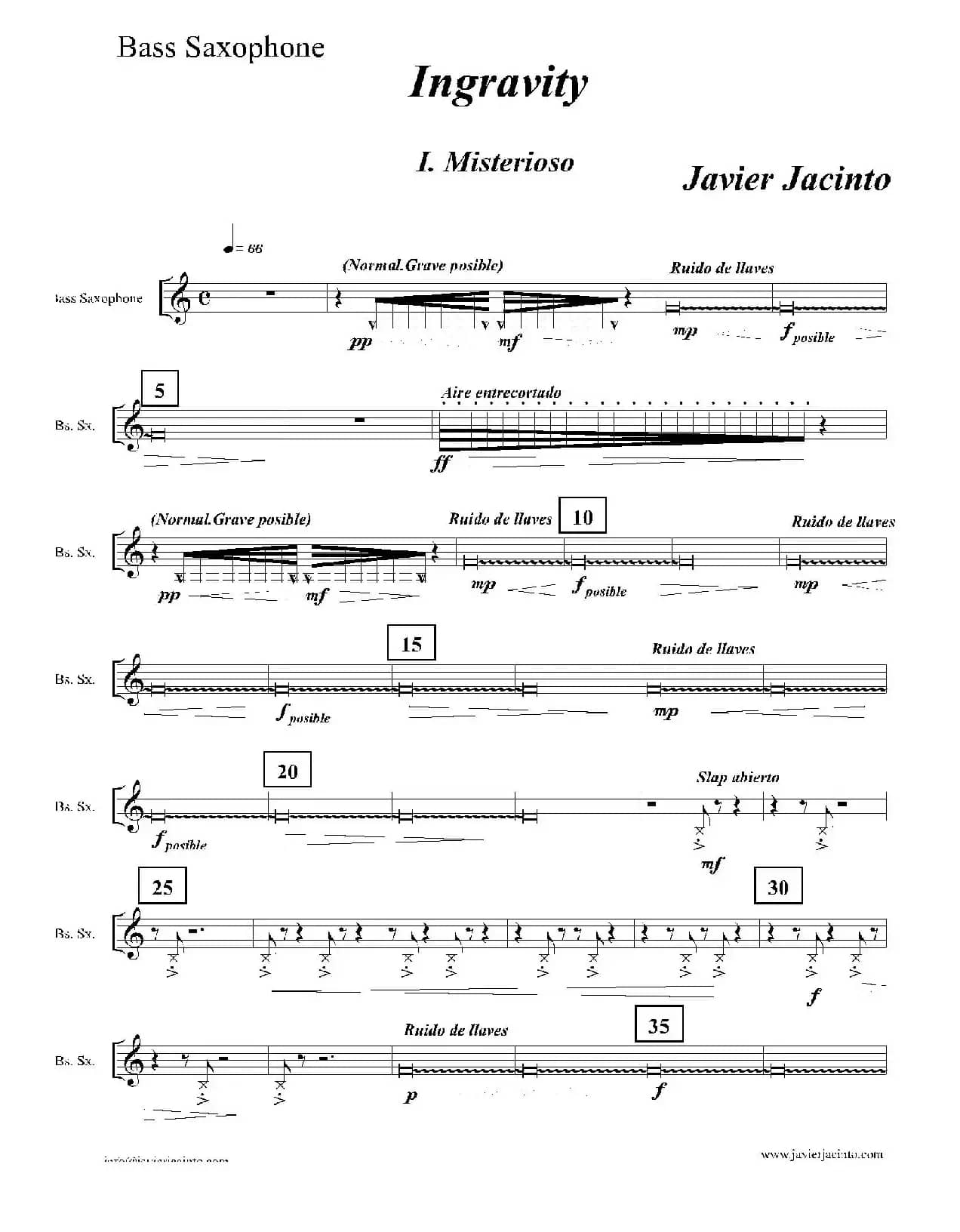 Ingravity（第一乐章）（低音萨克斯分谱）