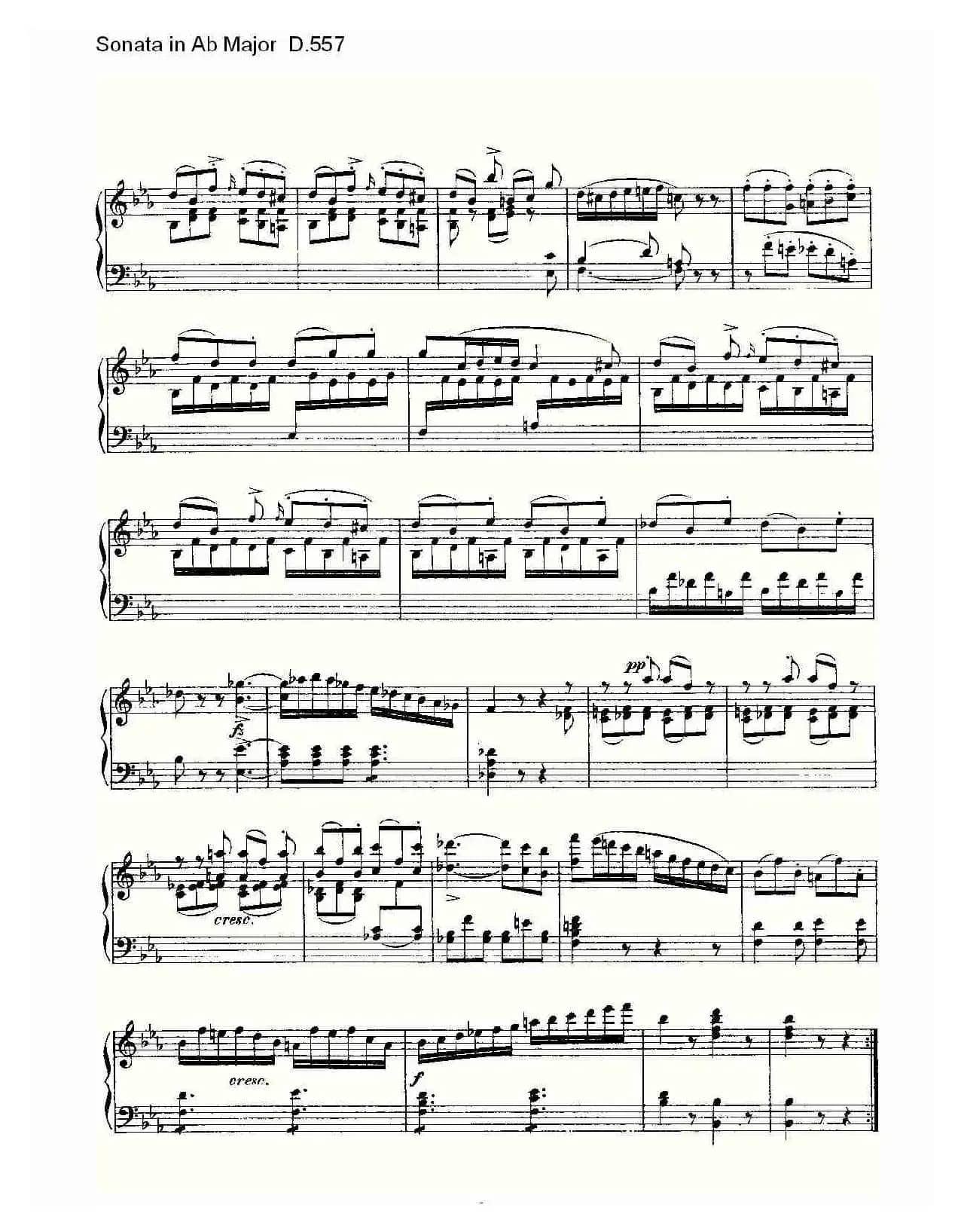 Sonata in Ab Major D.557（Ab大调奏鸣曲 D.557）