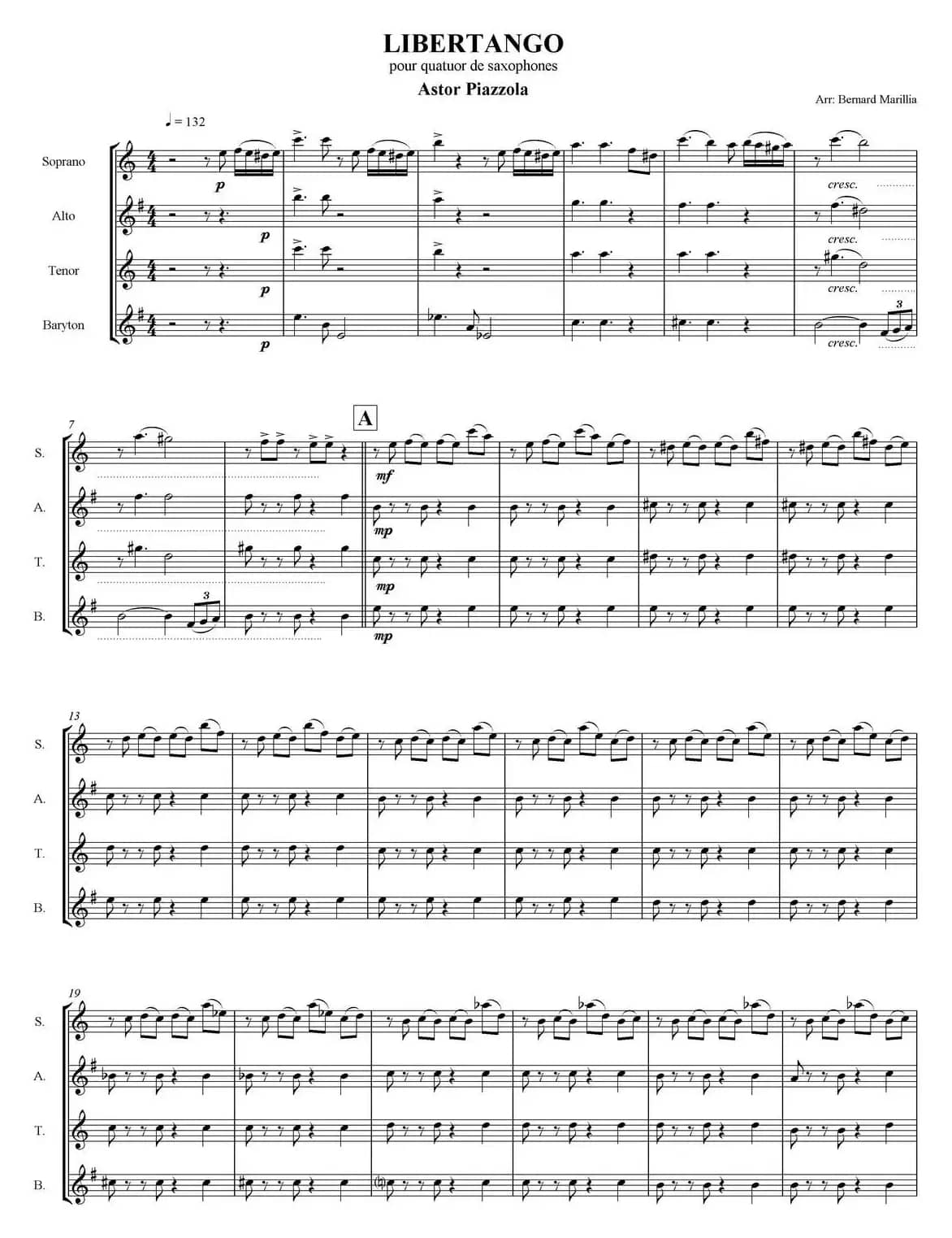 LIBERTANGO（四重奏总谱）