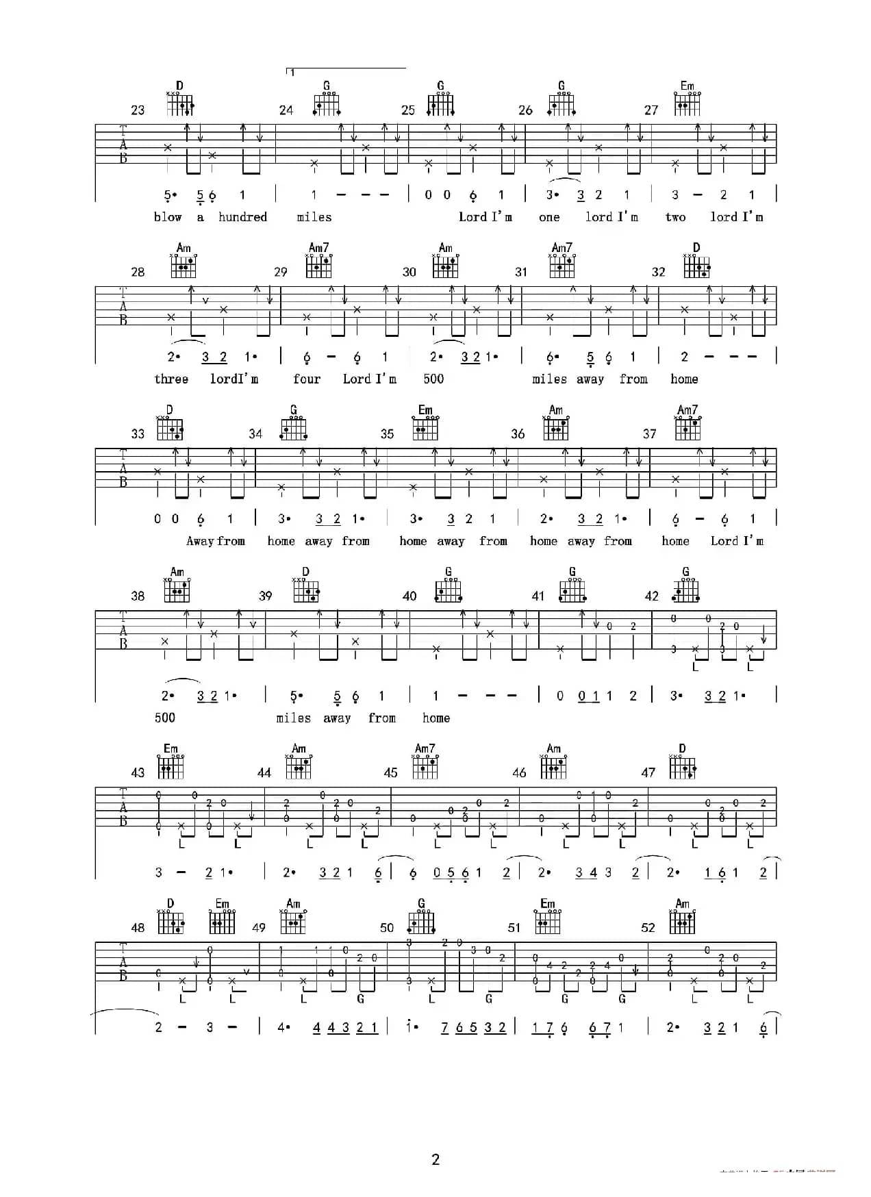 500 miles（深蓝雨吉他编配版）