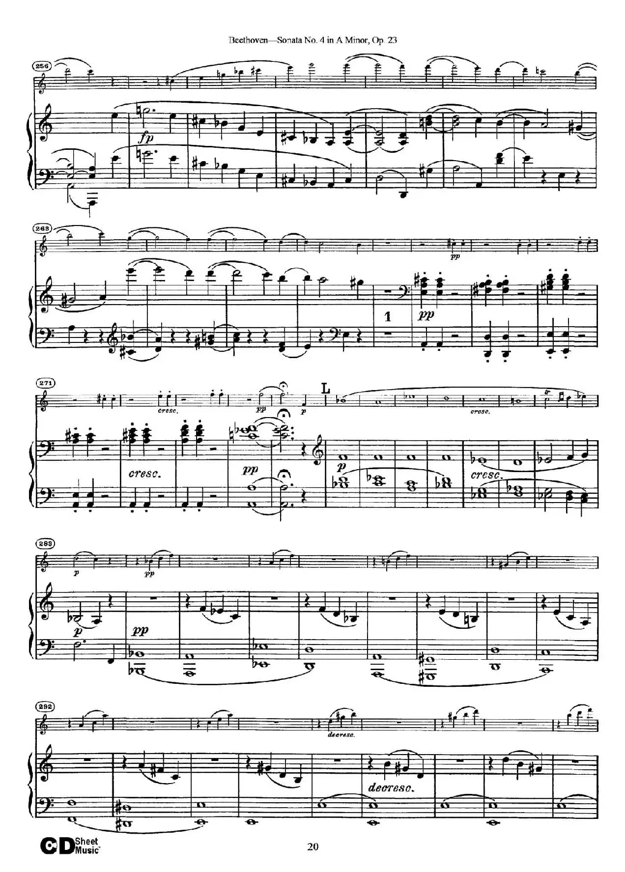 A小调第四小提琴奏鸣曲（Sonata No.4 in A Minor Op.23）（小提琴+钢琴伴奏）