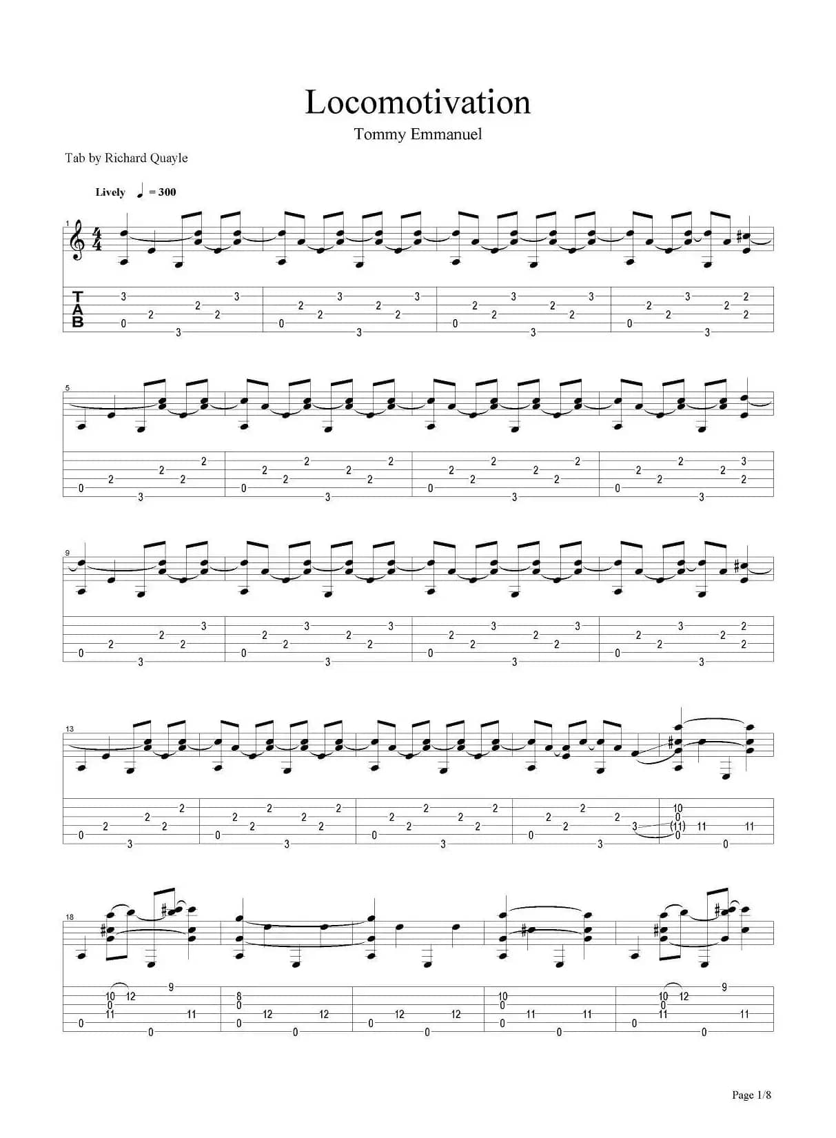 tommy emmanuel：locomotivation（指弹吉他）