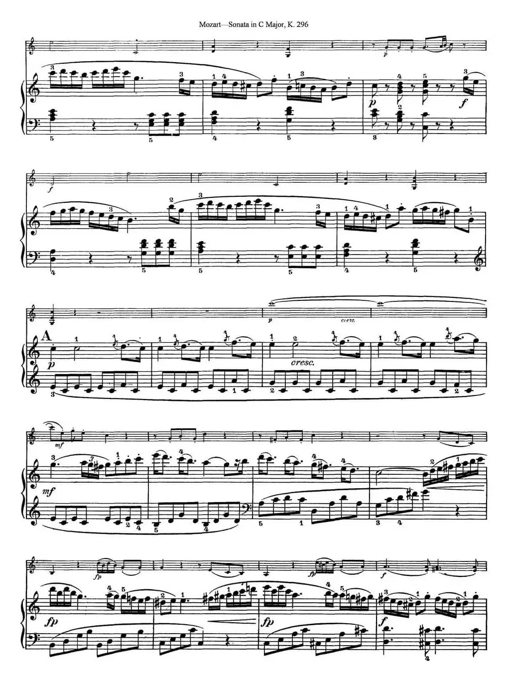 Violin Sonata in C Major K.296（小提琴+钢琴伴奏）