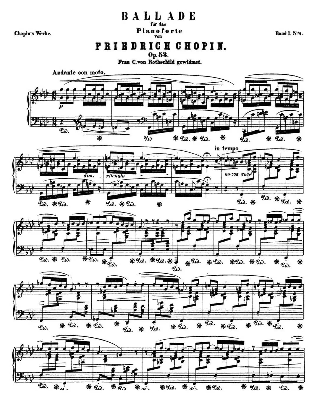 肖邦 叙事曲4 f小调 Chopin Ballade No.4 Op.52