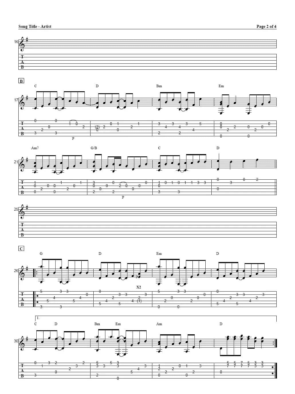 相遇天使（指弹独奏谱）