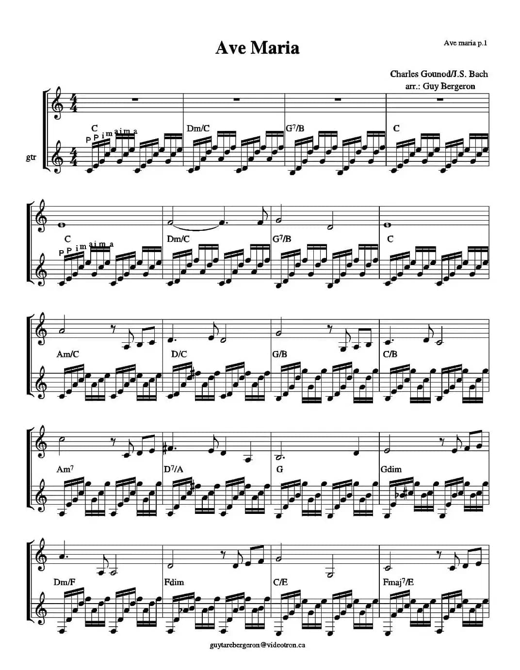 Ave Maria（圣母颂）（小提琴+吉他）