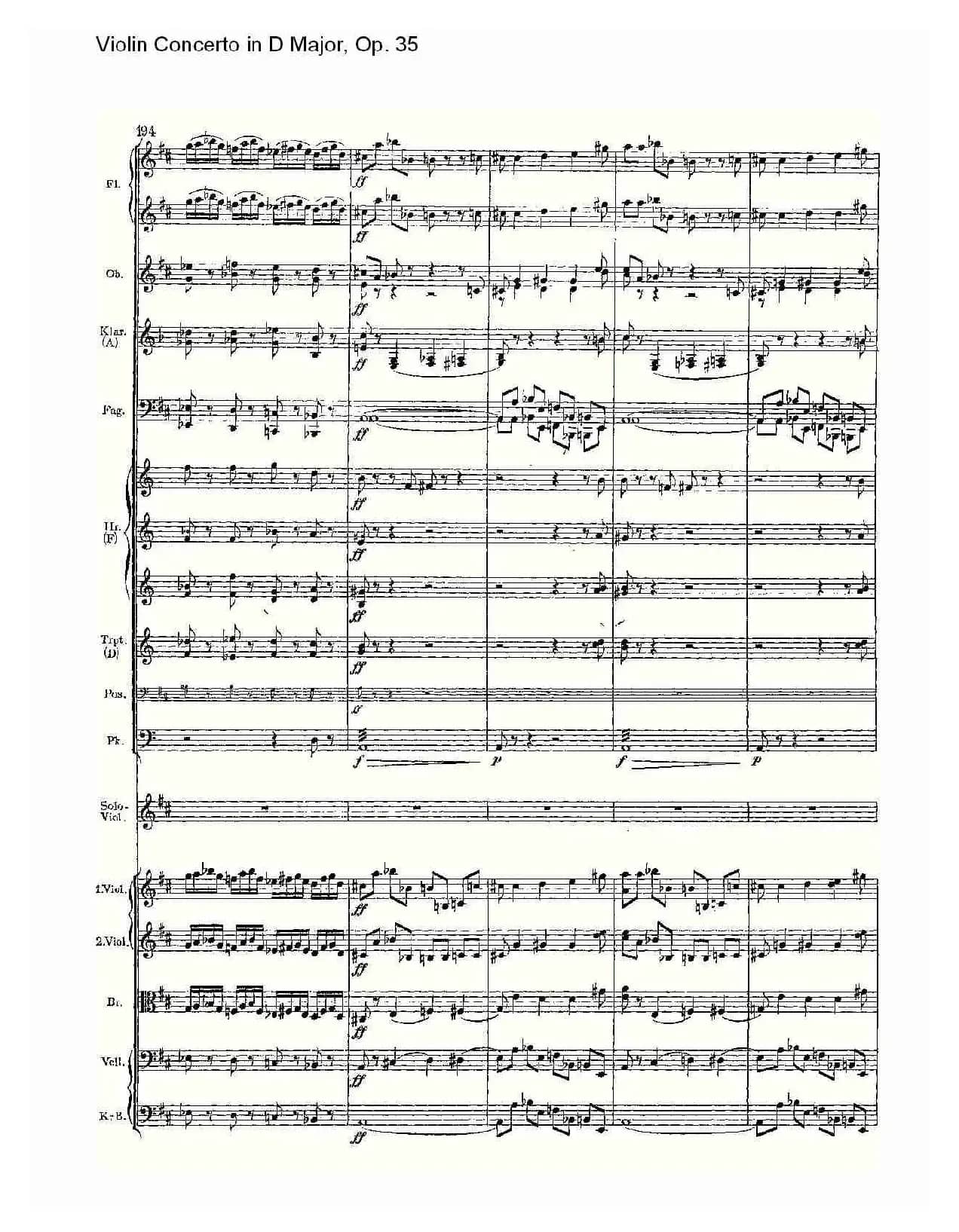 D大调小提琴协奏曲, Op.35第一乐章（二）