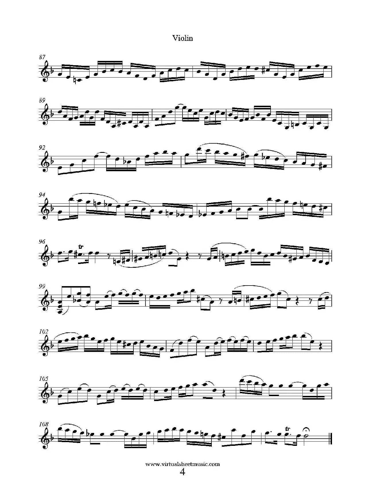 Concerto in D minor（小提琴分谱）