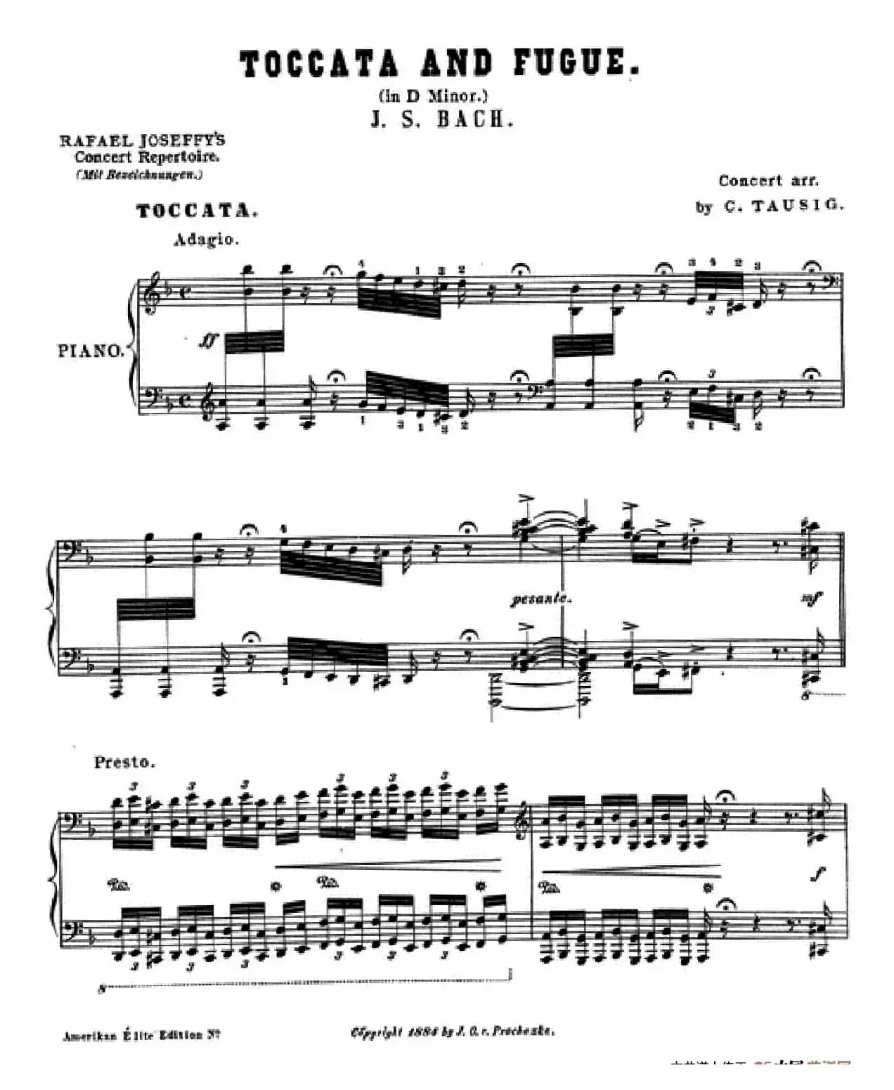 d小调托卡塔与赋格（BWV 565·陶西格改编钢琴独奏版）