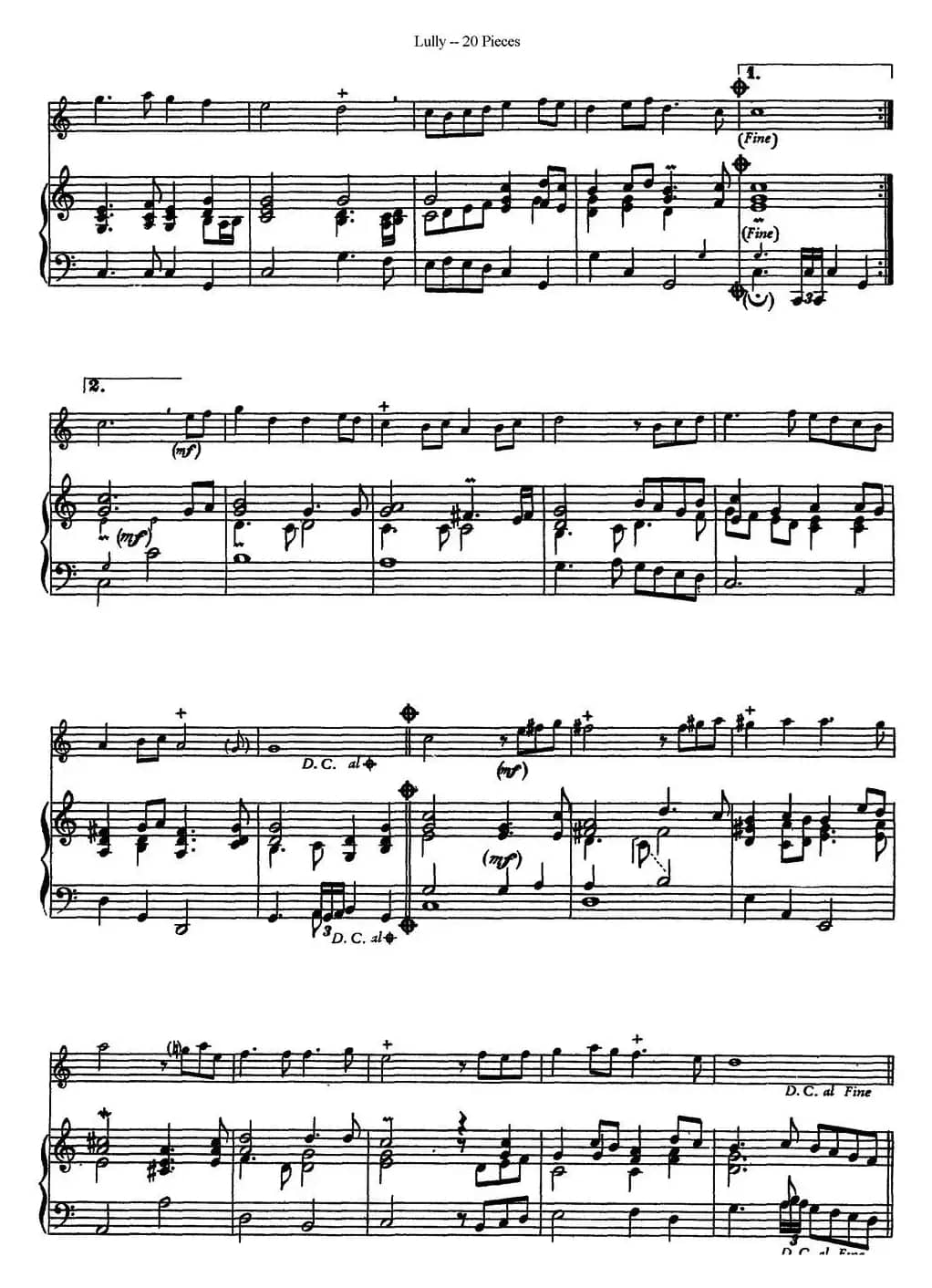 卢黎20首长笛附带钢琴伴奏曲