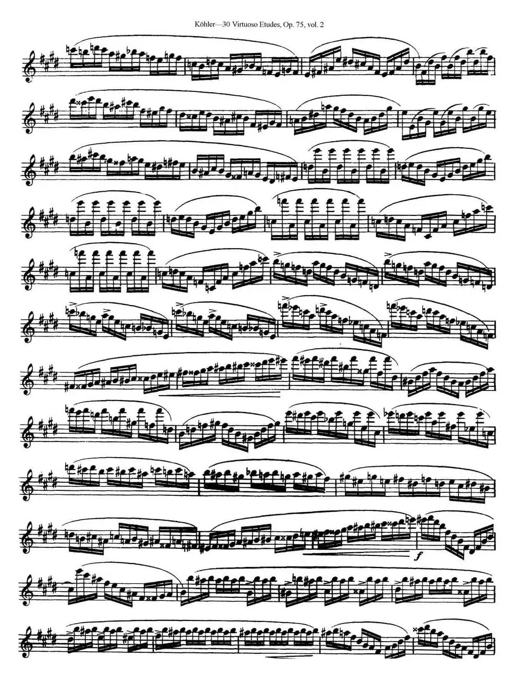 柯勒30首高级长笛练习曲作品75号（NO.13）