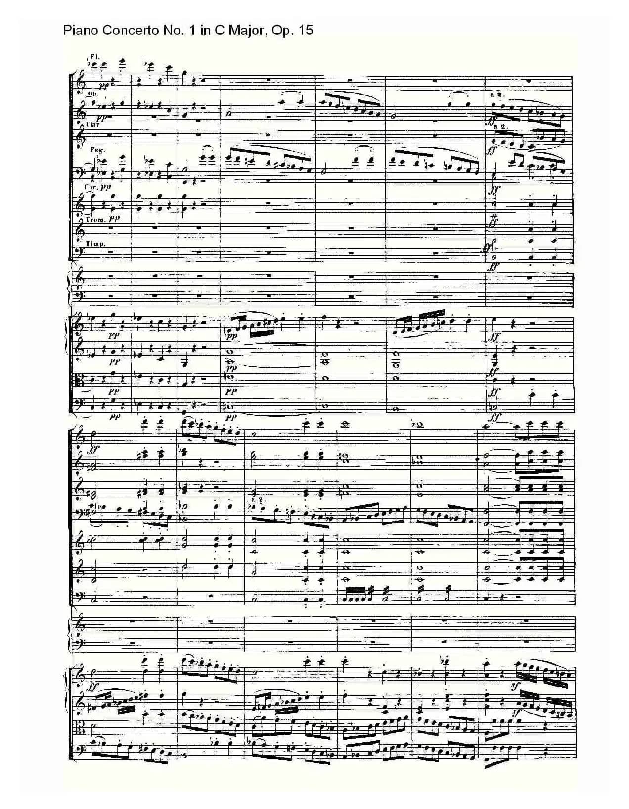 C大调钢琴第一协奏曲 Op.15 第一乐章