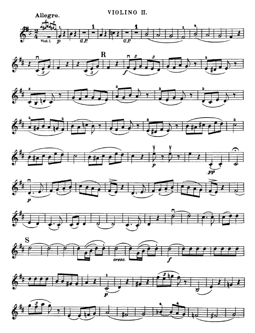 Mozart《Quartet No.20 in D Major,K.499》（Violin 2分谱）