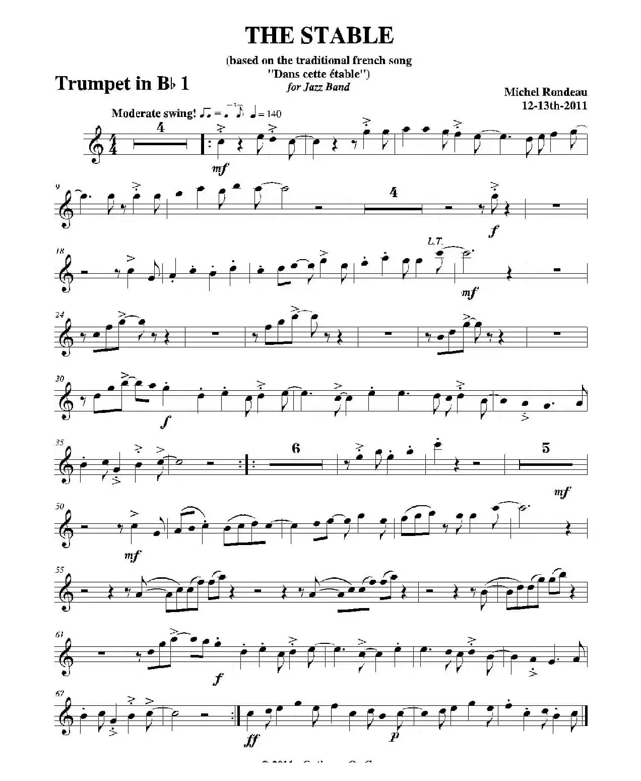 THE STABLE（第一降B小号分谱）