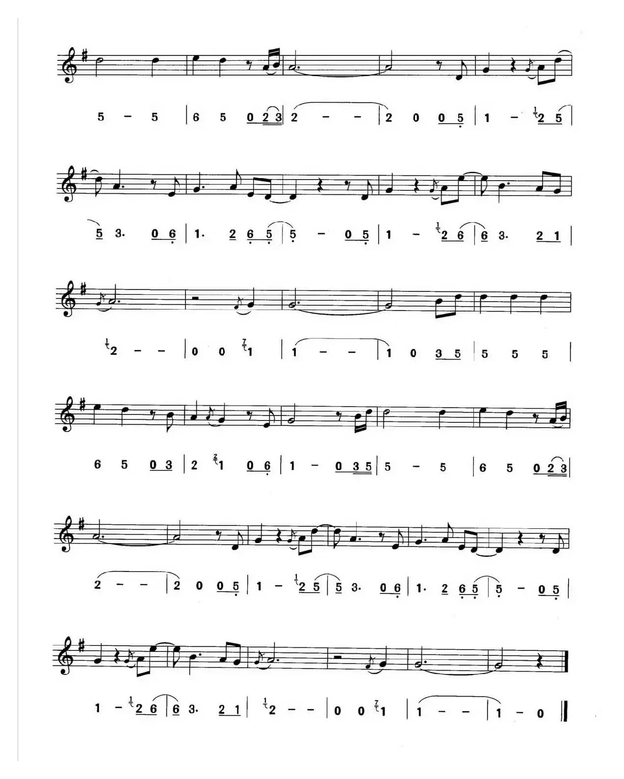 其实你不懂我的心（线简谱对照版）