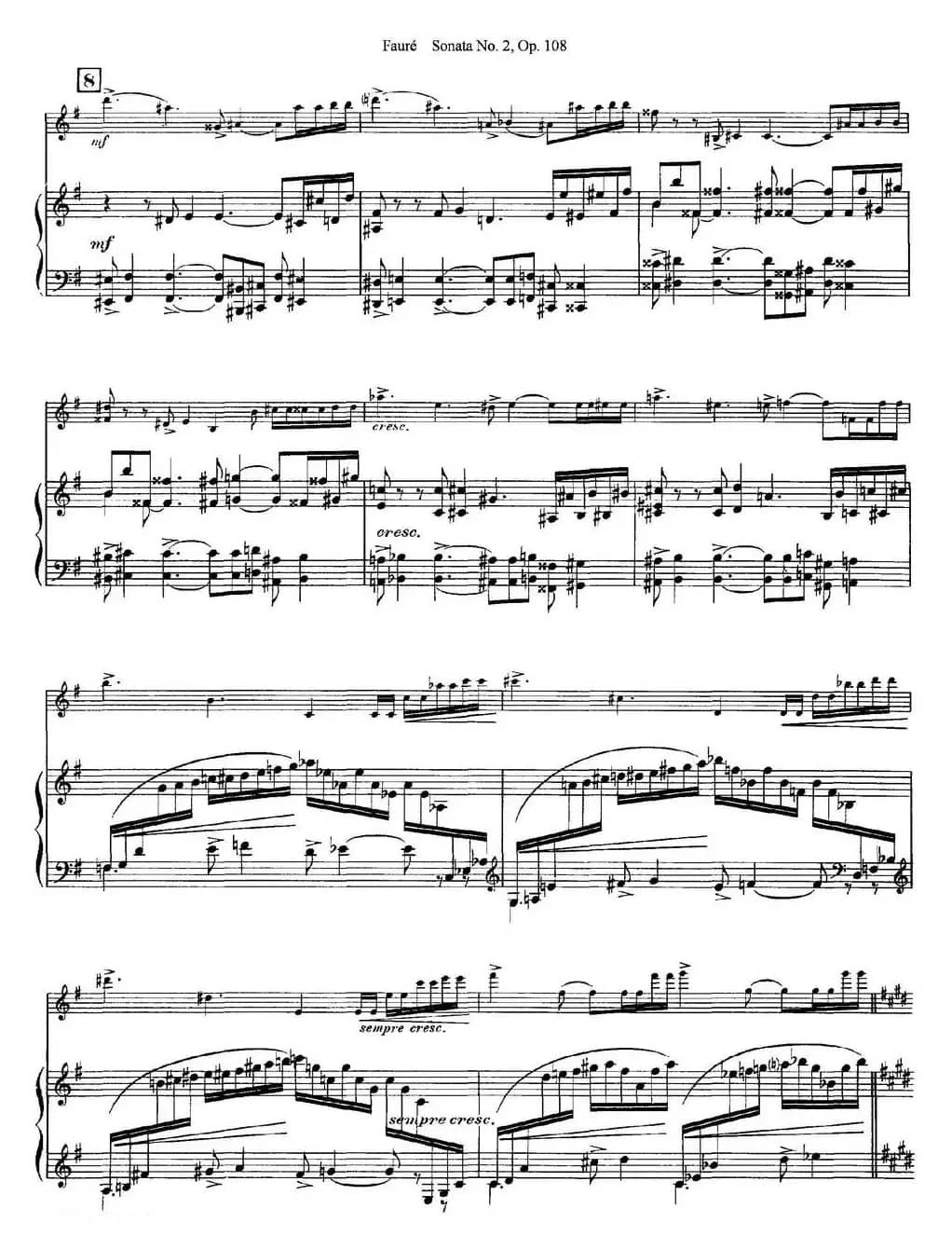 Violin Sonata No.2 Op.108（小提琴+钢琴伴奏）