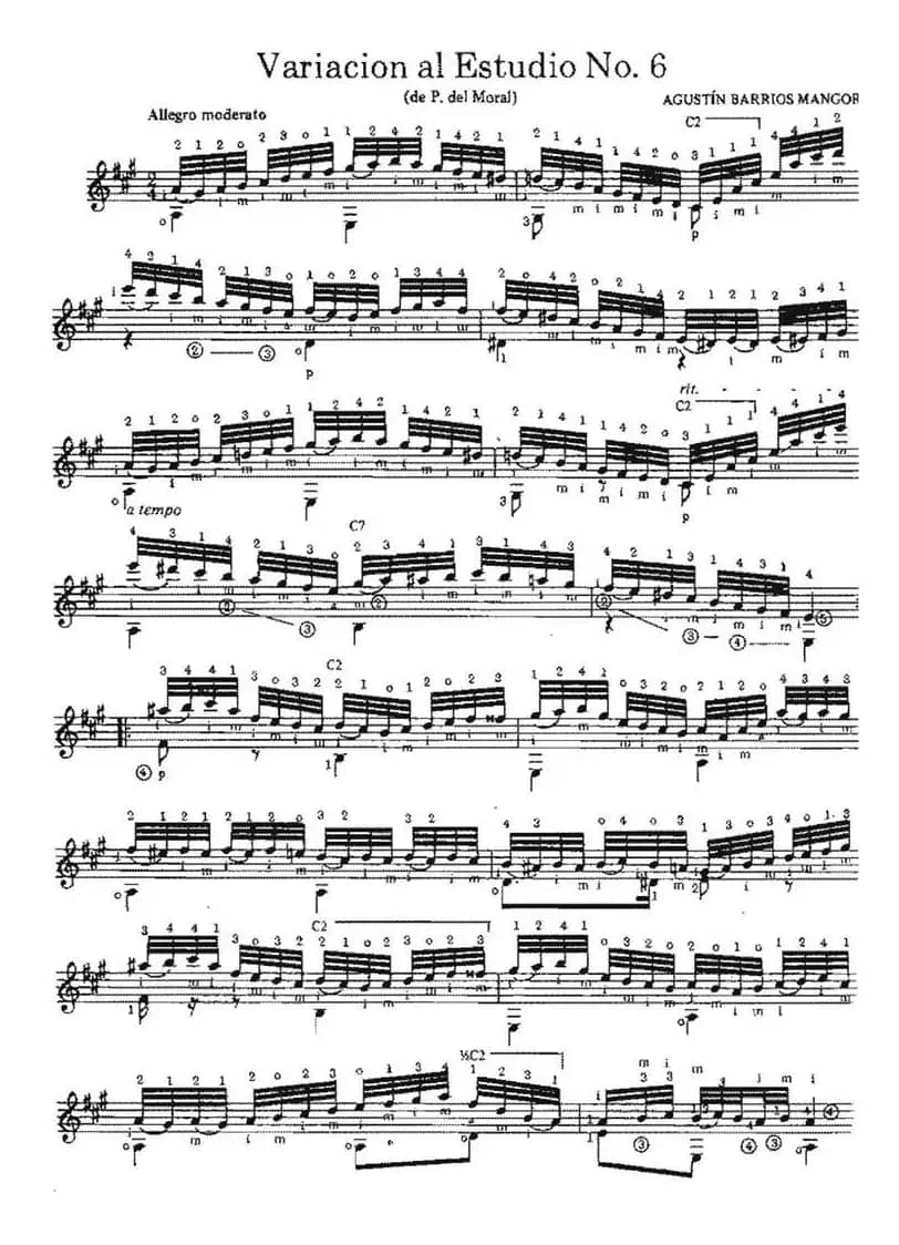 Variacion al Estudio No.6（古典吉他）