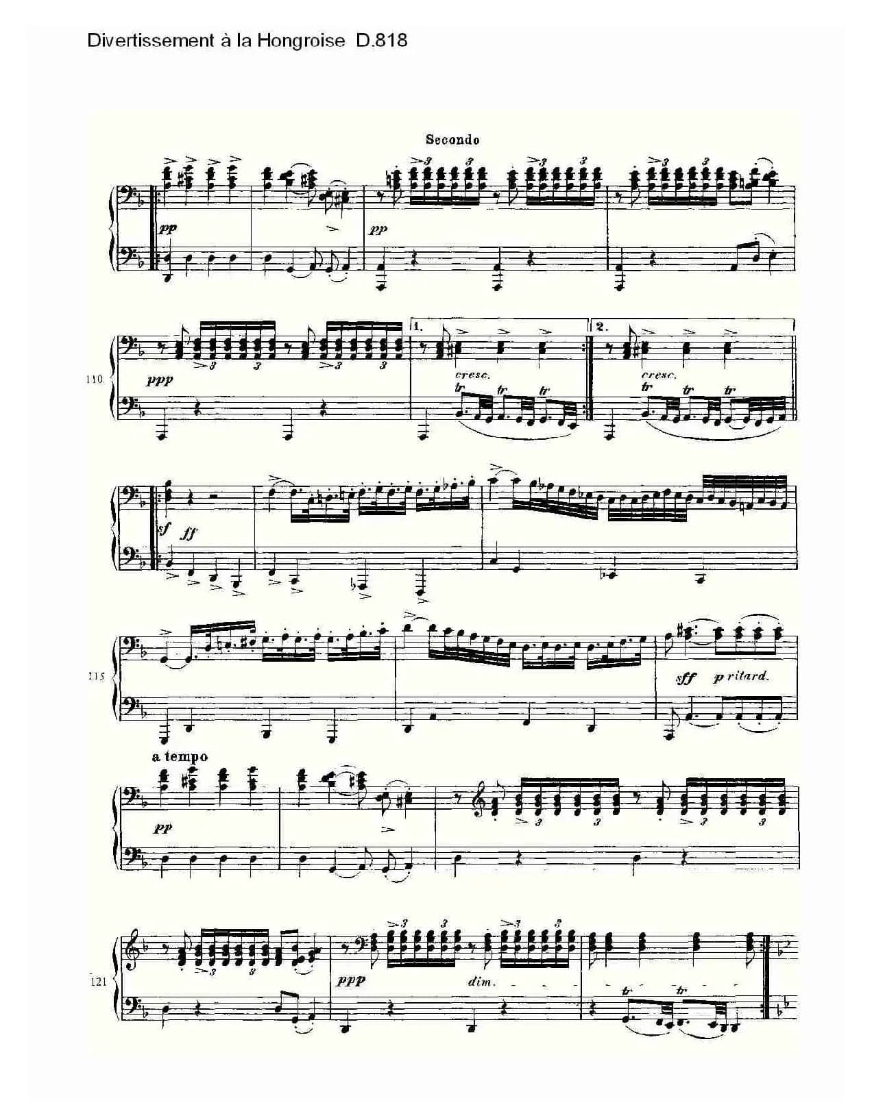 Divertissement à la Hongroise D.818