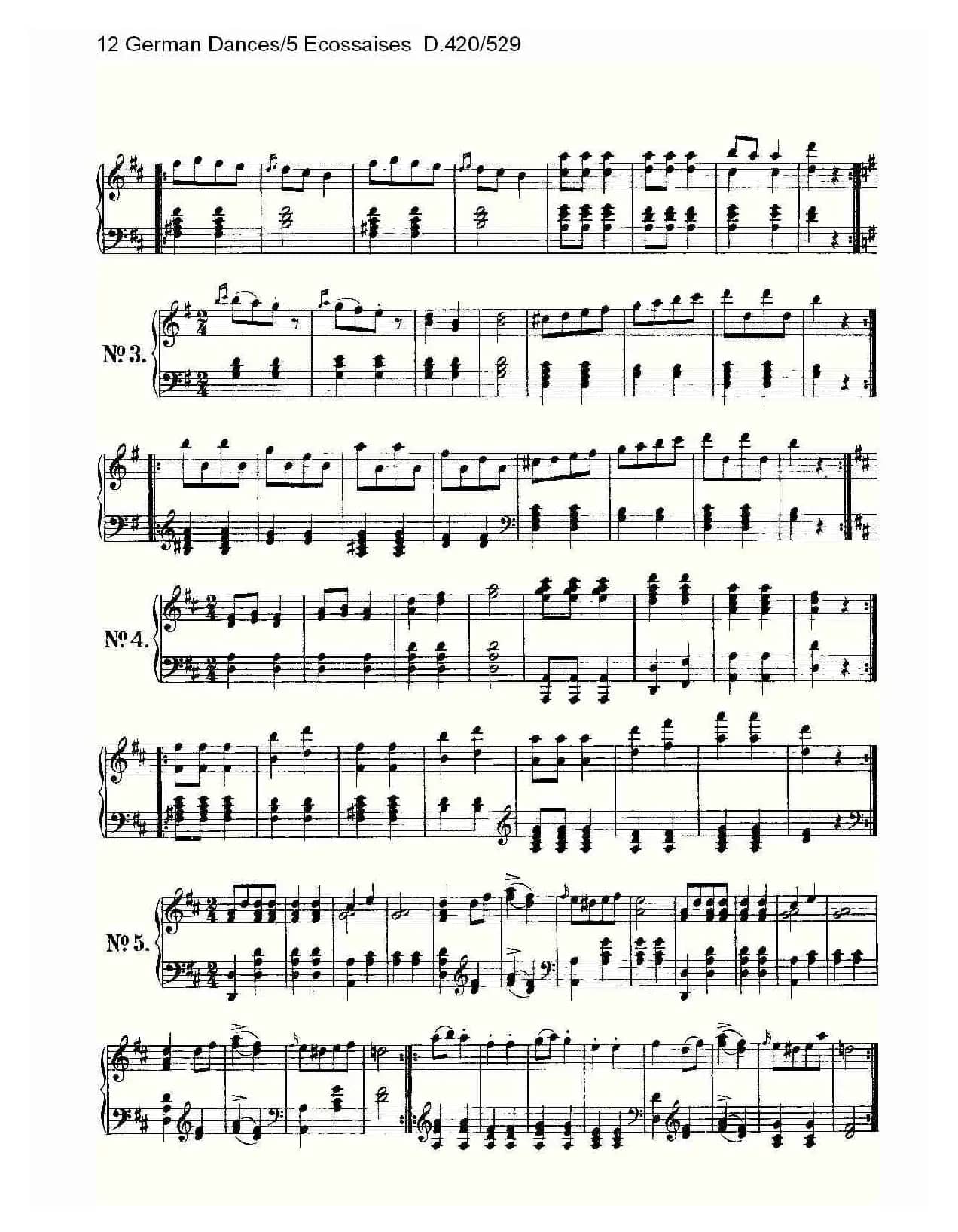 12 German Dances/5 Ecossaises D.420/529