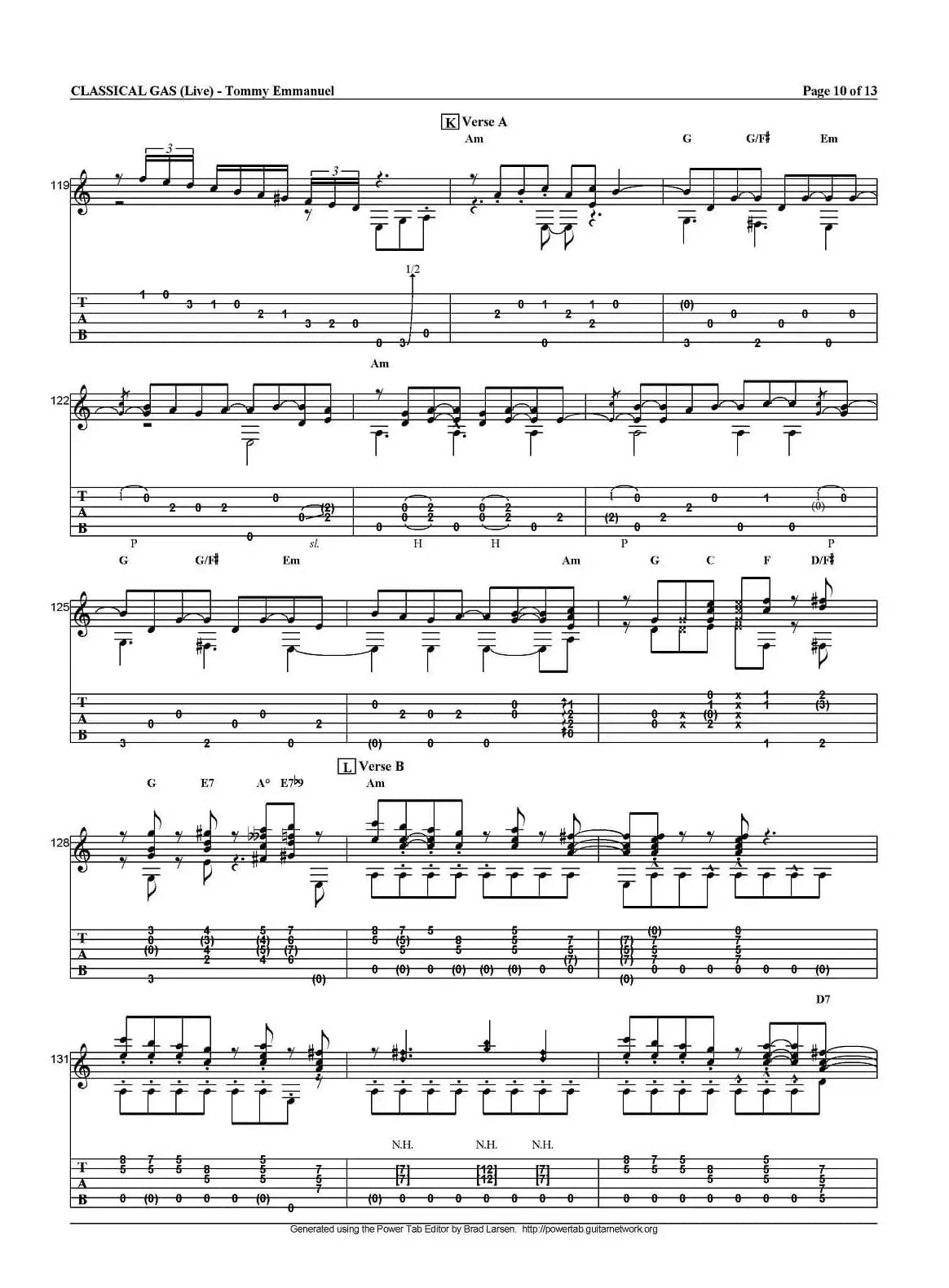 tommy emmanuel：classical gas（指弹吉他）