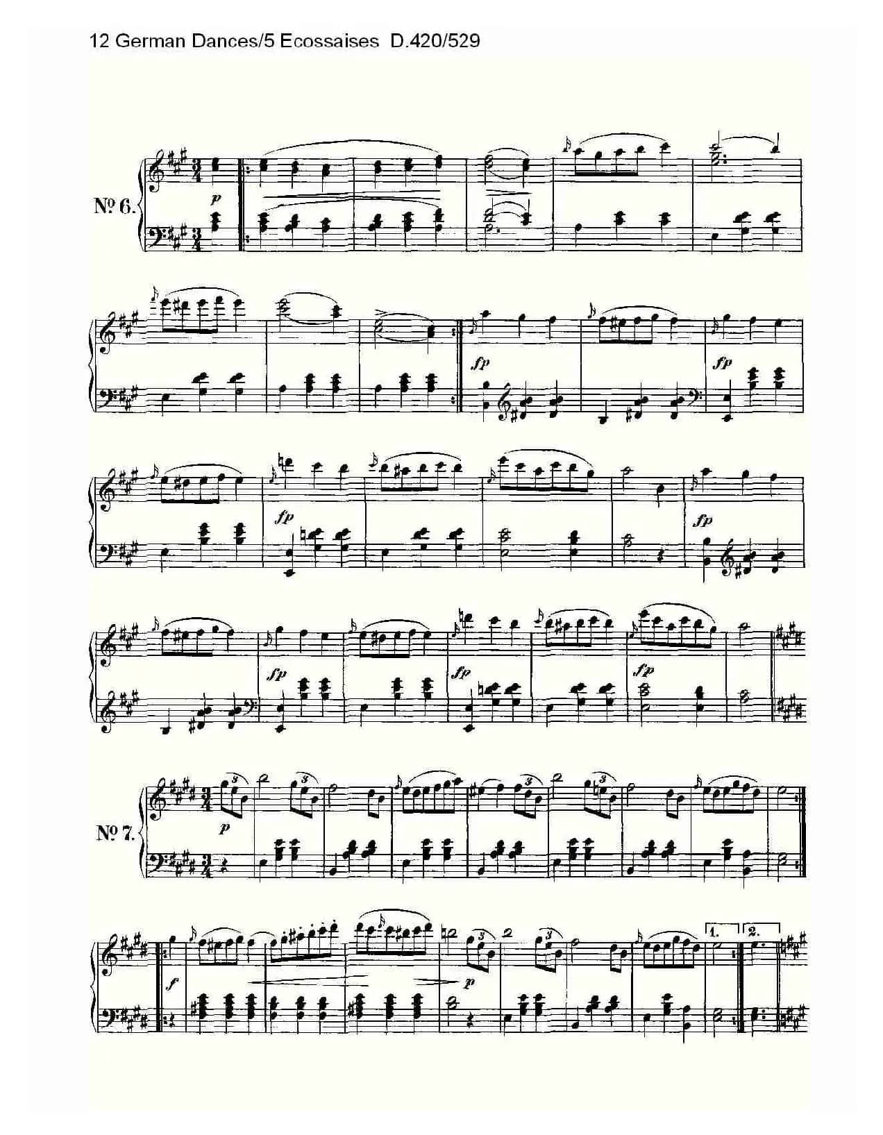 12 German Dances/5 Ecossaises D.420/529