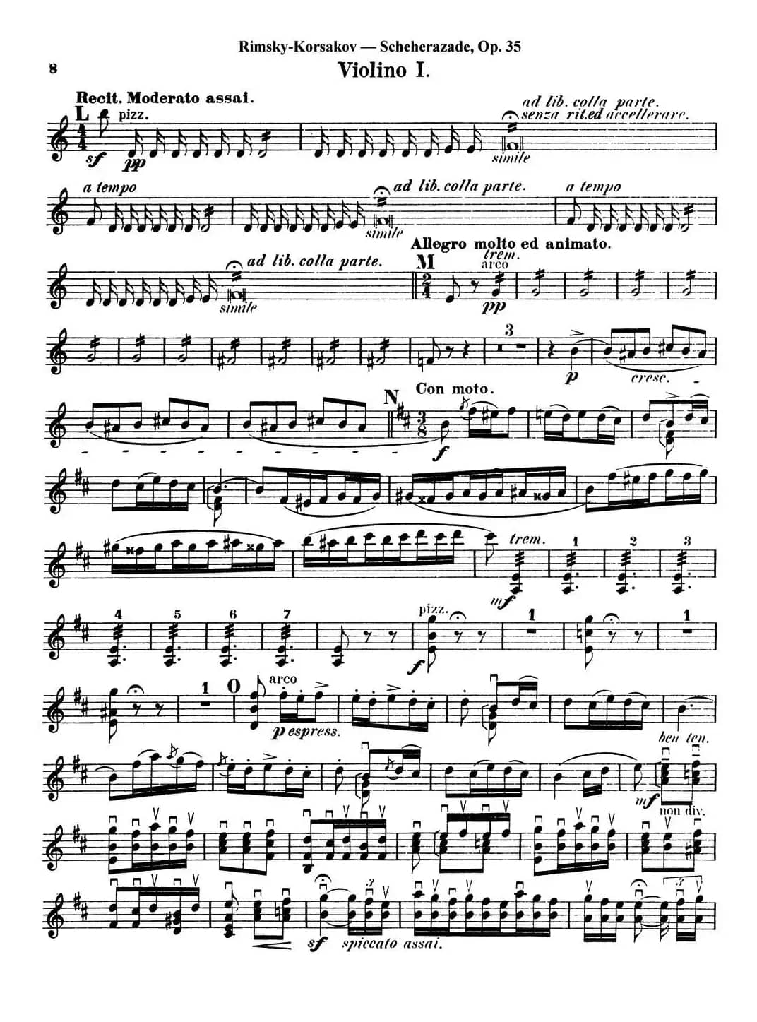 Scheherazade（Ⅱ）Op.35（第一小提琴）