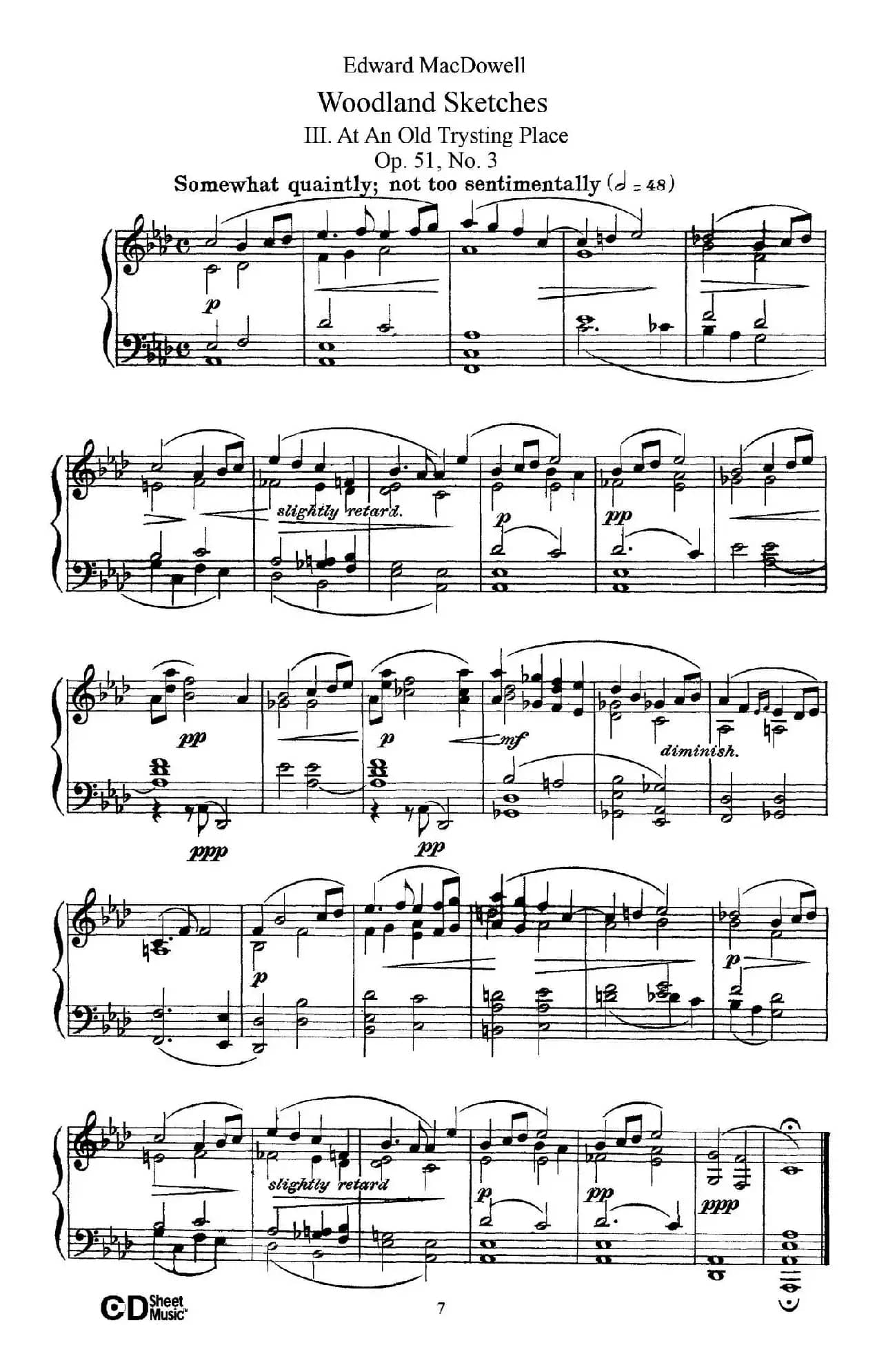 Woodland Sketches Op.51（森林素描·3）