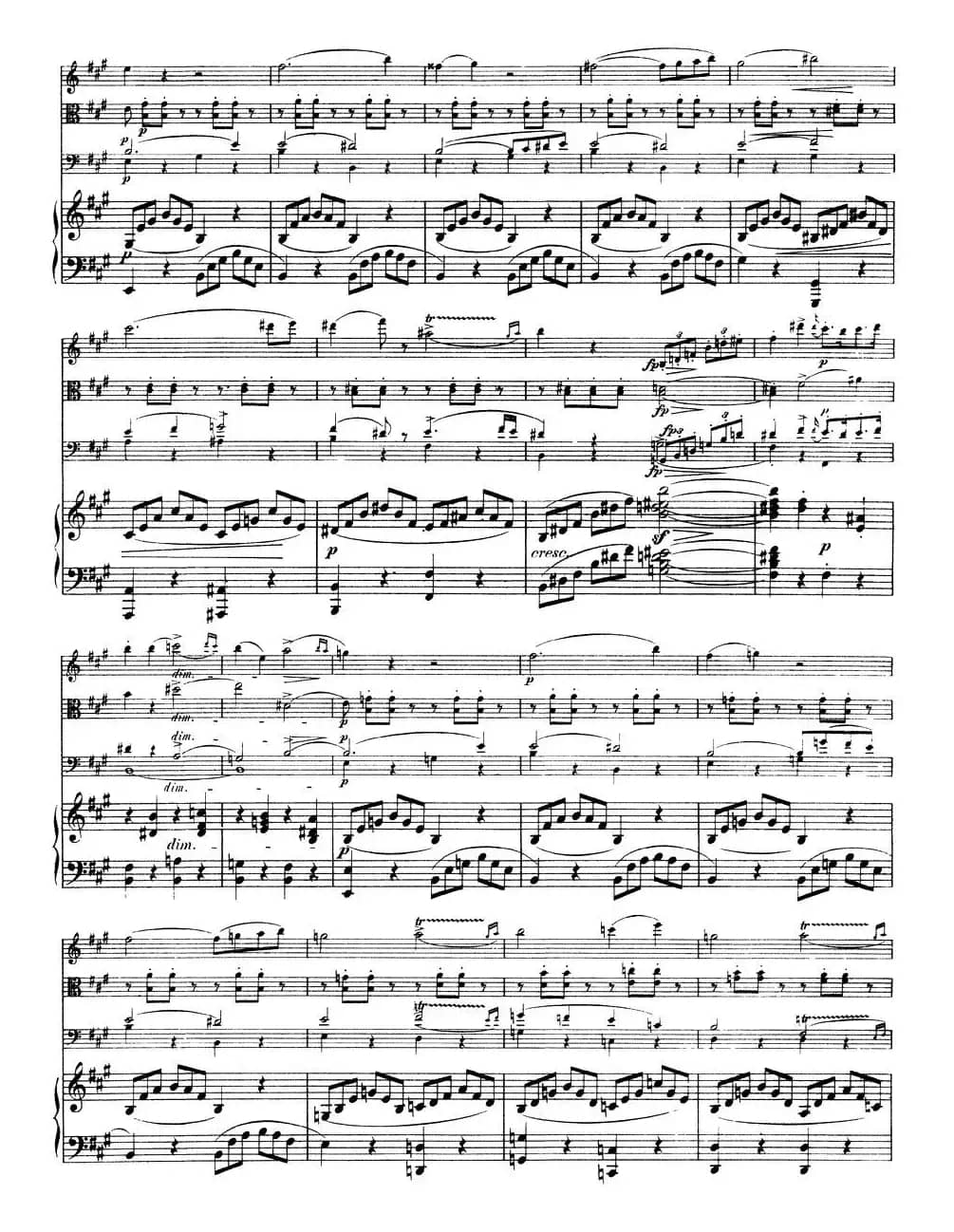 A大调鳟鱼五重奏（P1—10）（弦乐+钢琴）