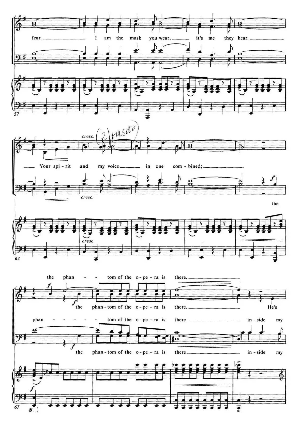 Choral Suite from The Phantom of the Opera（4 THE PHANTOM OF THE OPERA、四重奏）