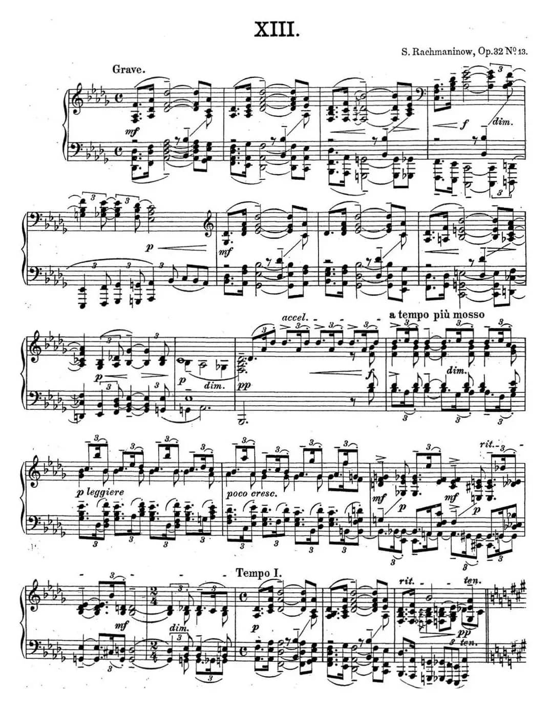 拉赫玛尼诺夫 钢琴前奏曲24 降D大调 Op.32 No.13