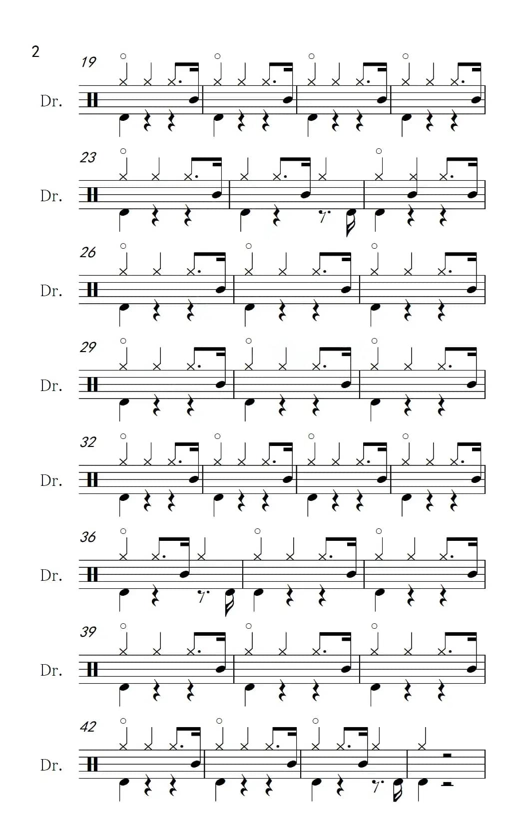 [美]月亮河（架子鼓谱）