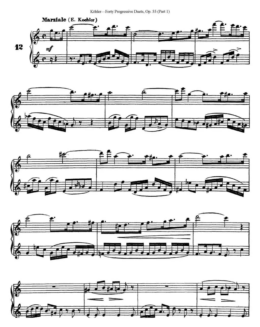 柯勒40首长笛提高练习曲OP.55（NO.12）