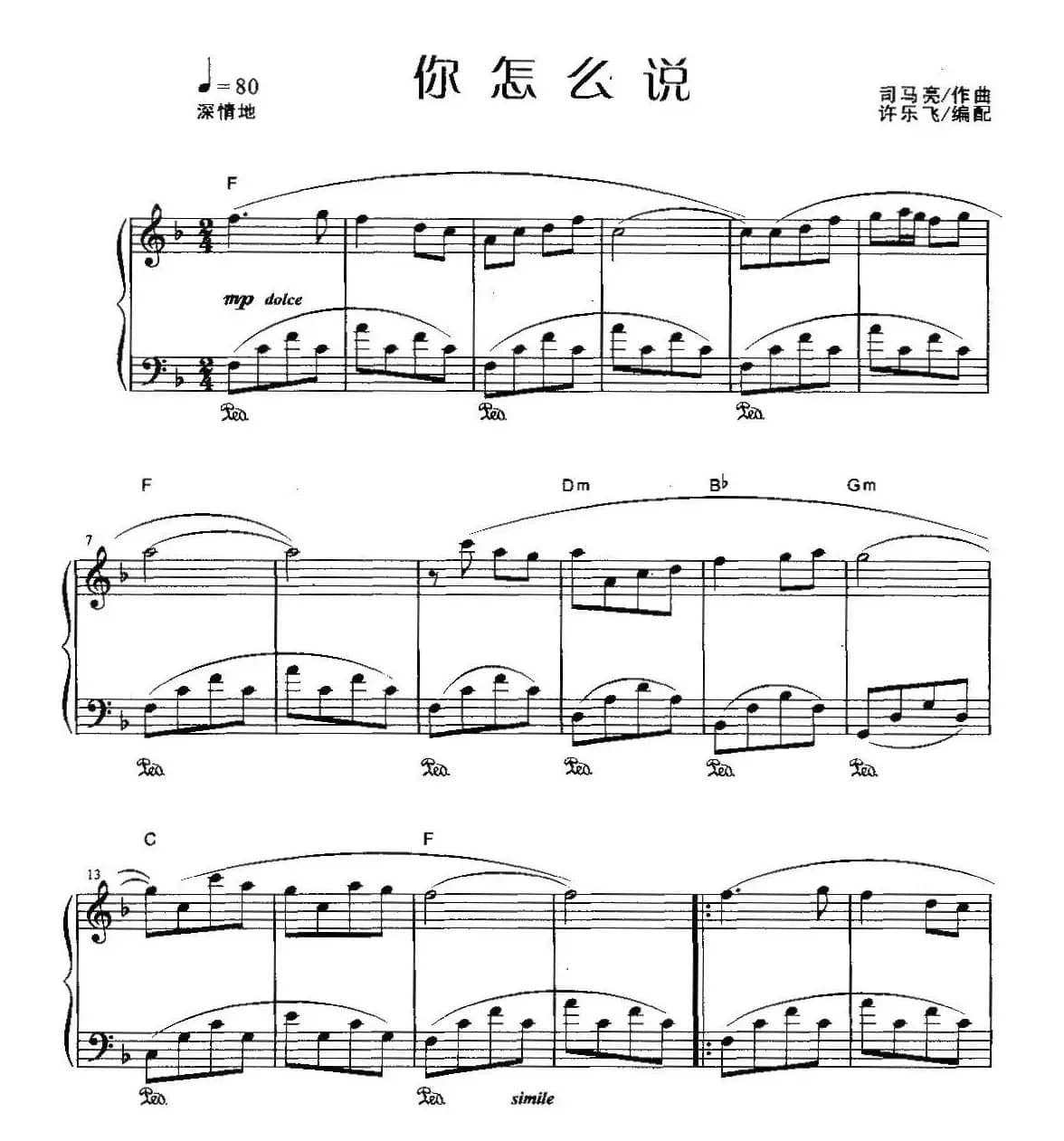 你怎么说（许乐飞编配版）