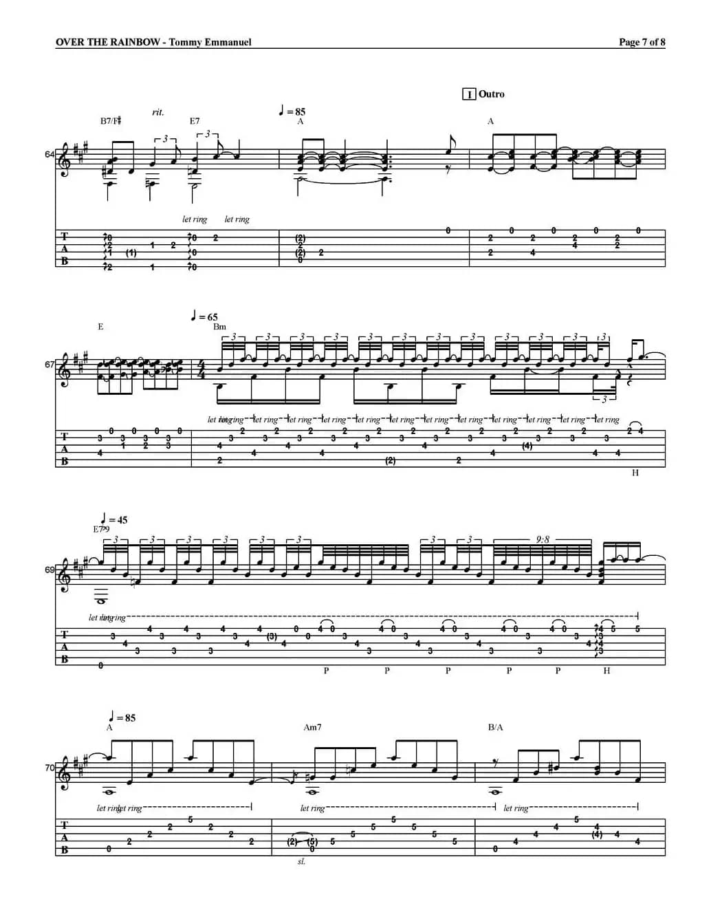 tommy emmanuel：over the rainbow（指弹吉他）