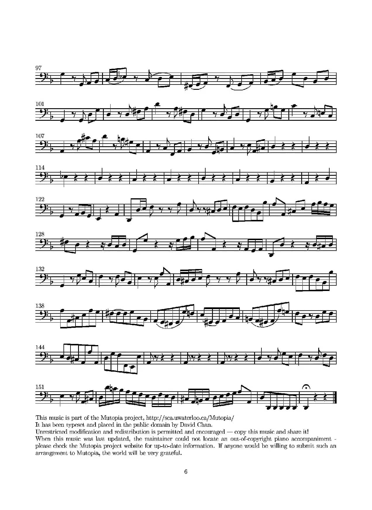 D小调无伴奏协奏曲（大提琴分谱）