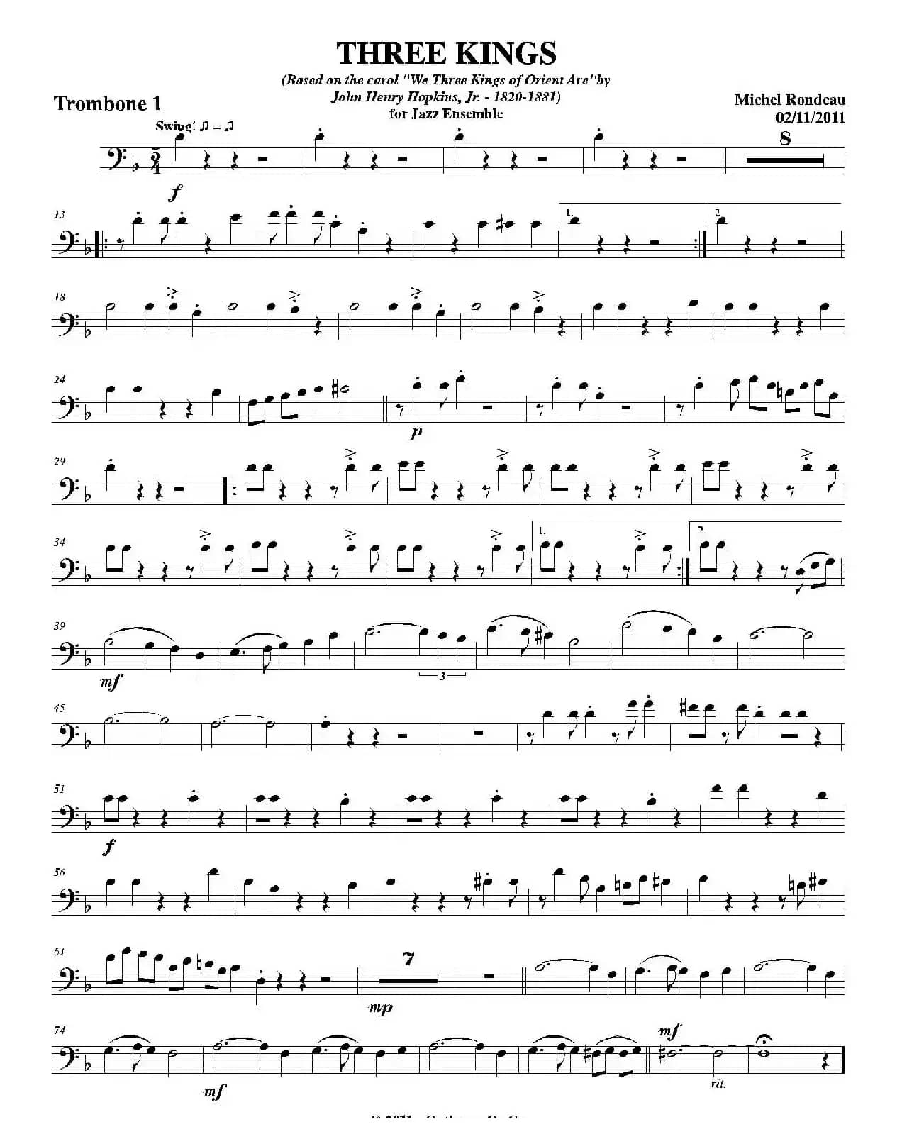 THREE KINGS（第一长号分谱）